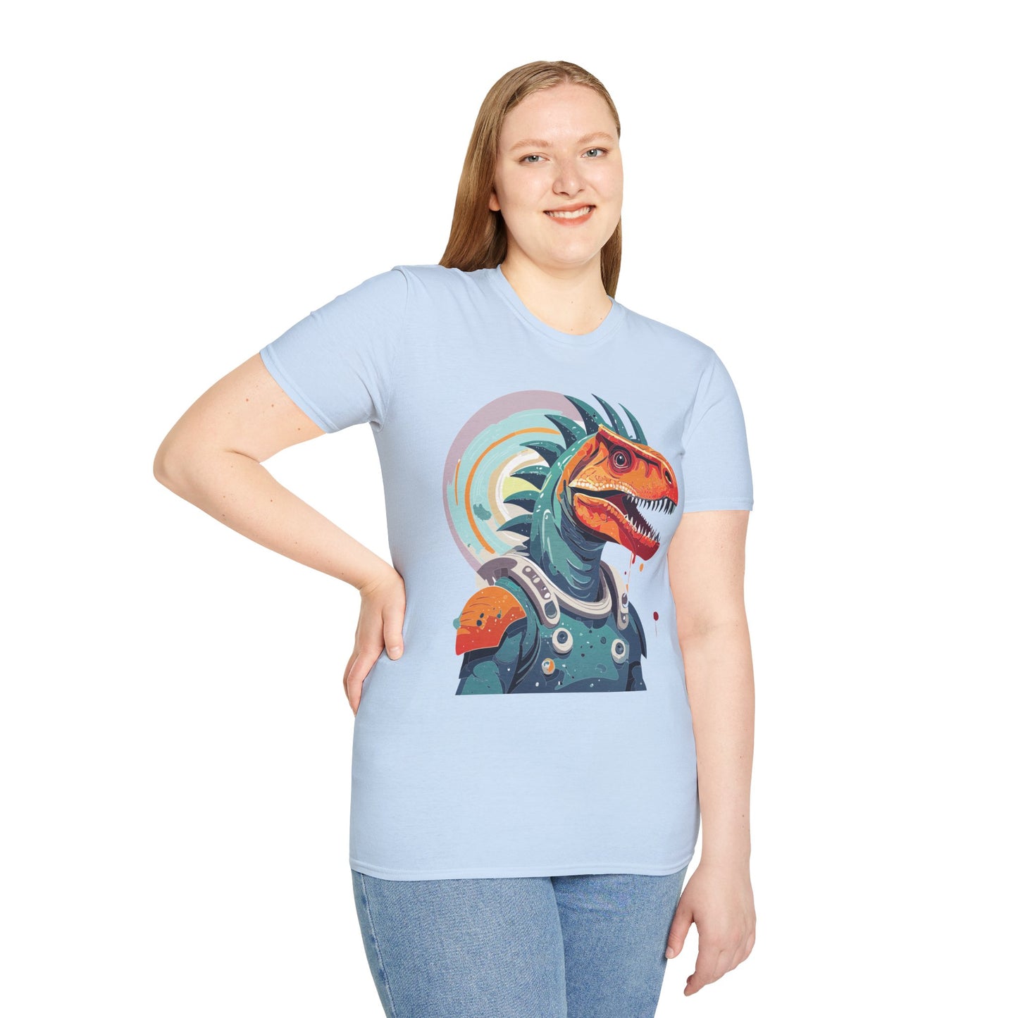 Unisex Gildan Softstyle 64000 Alien T Shirt With Cosmos Space Alien Art Graphic Tee