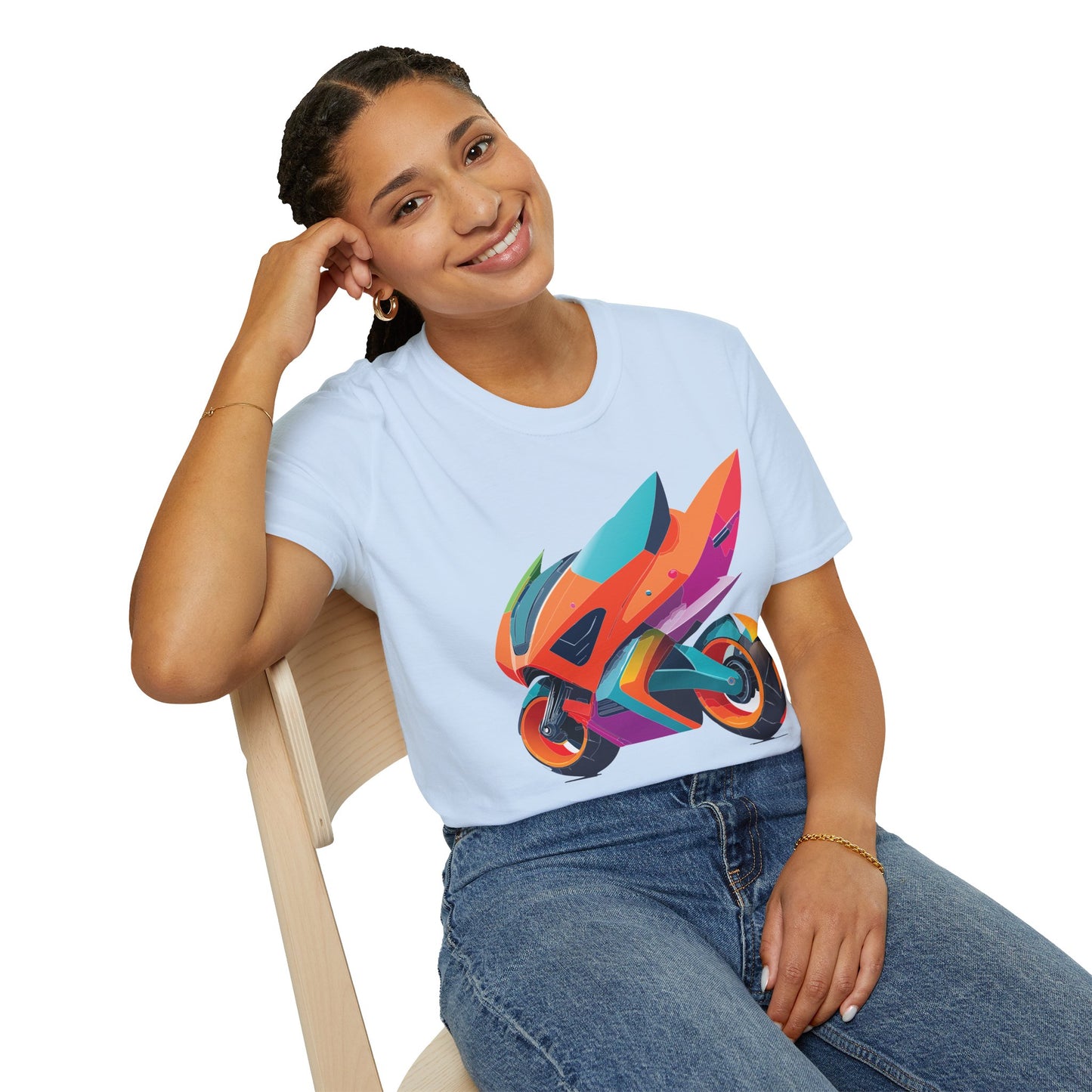 Unisex Bike T Shirt Moto Shirt Motorcycle MTB T Shirt 100 Percent Cotton Softstyle