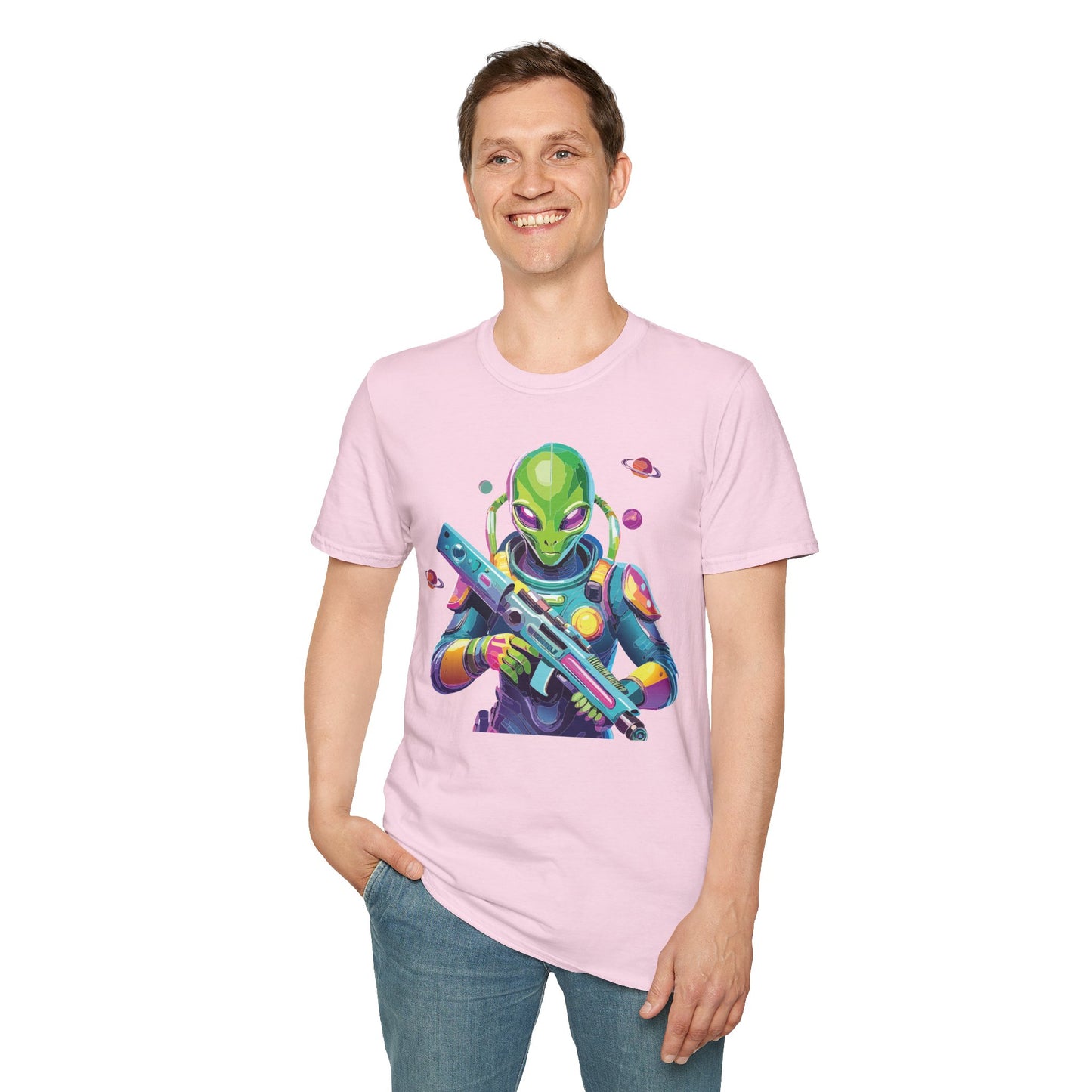 Alien Cosmos T Shirt Unisex Gildan Softstyle 64000 Art Design Tee For Everyday Comfort