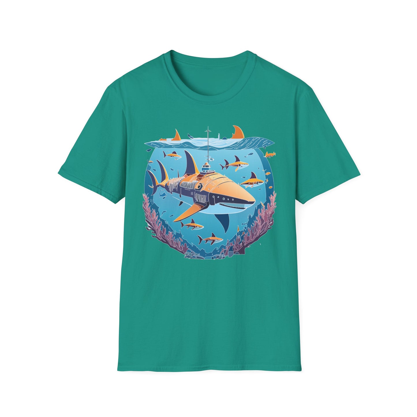 Ocean Tee Shirt, Ocean Shirt, Shirt with Ocean, U boat Tees, Shirt with U-Boat