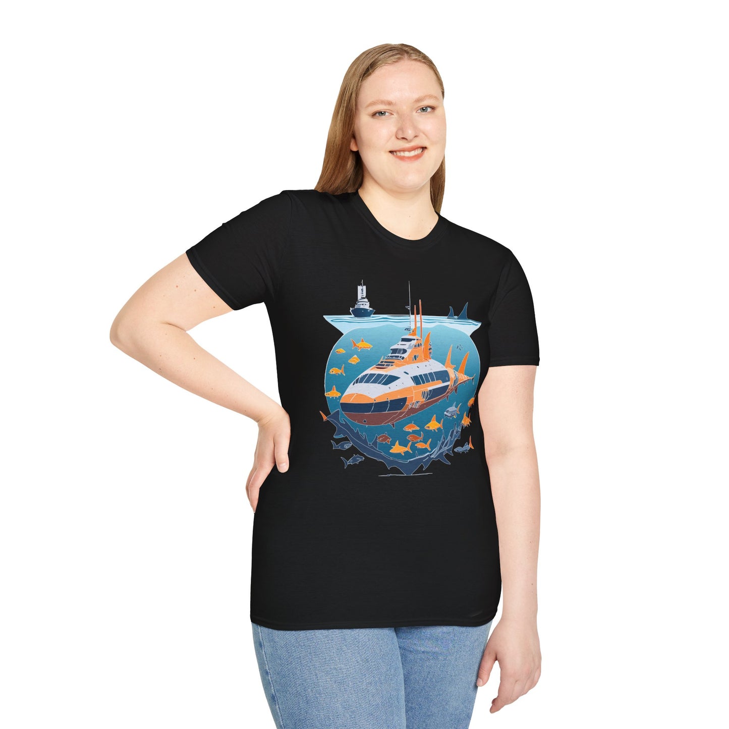 Ocean Tee Shirt, Ocean Shirt, Shirt with Ocean, U boat Tees, Shirt with U-Boat