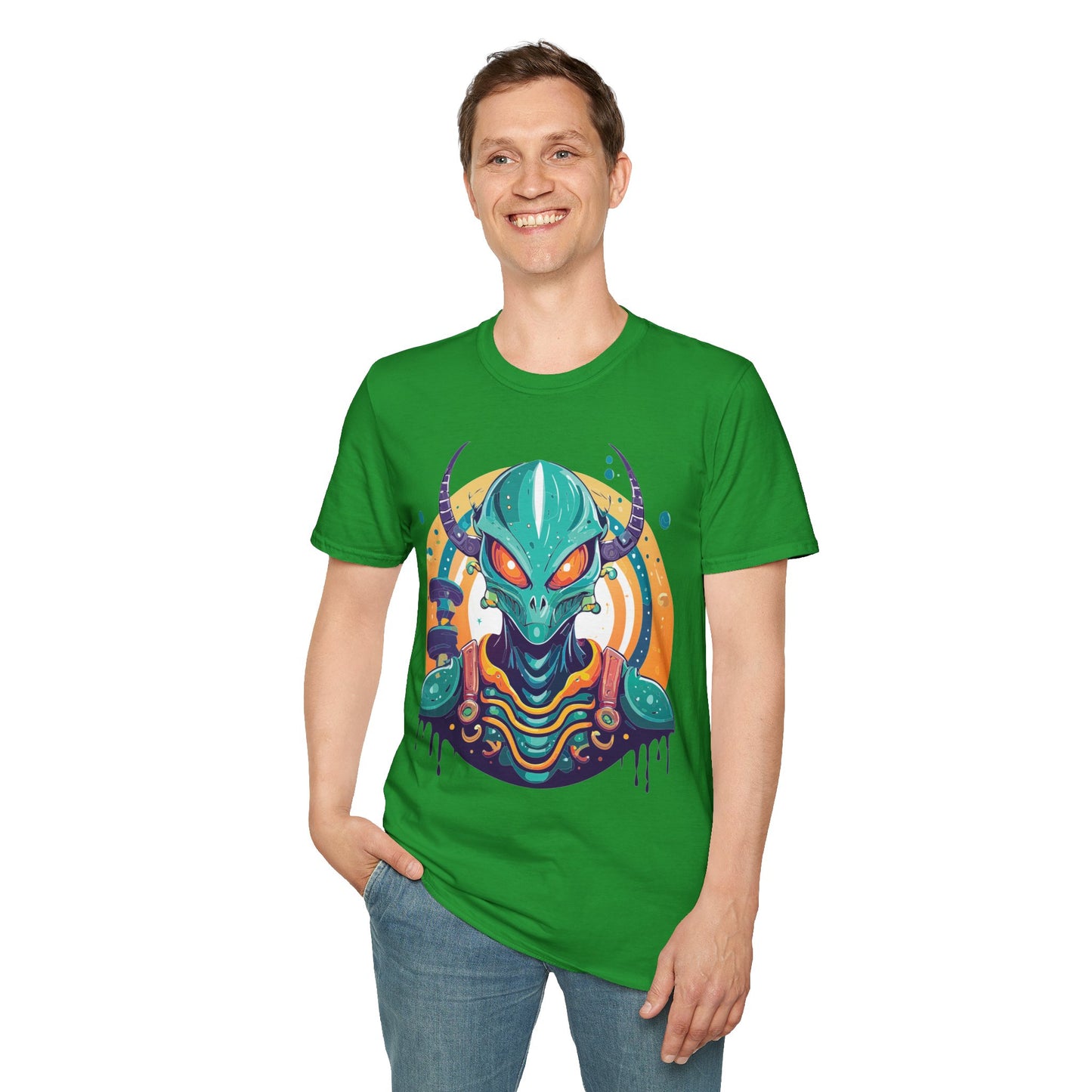 Alien T Shirt Cosmos Shirt Unisex Softstyle Tee 100 Percent Ring Spun Cotton Short Sleeve