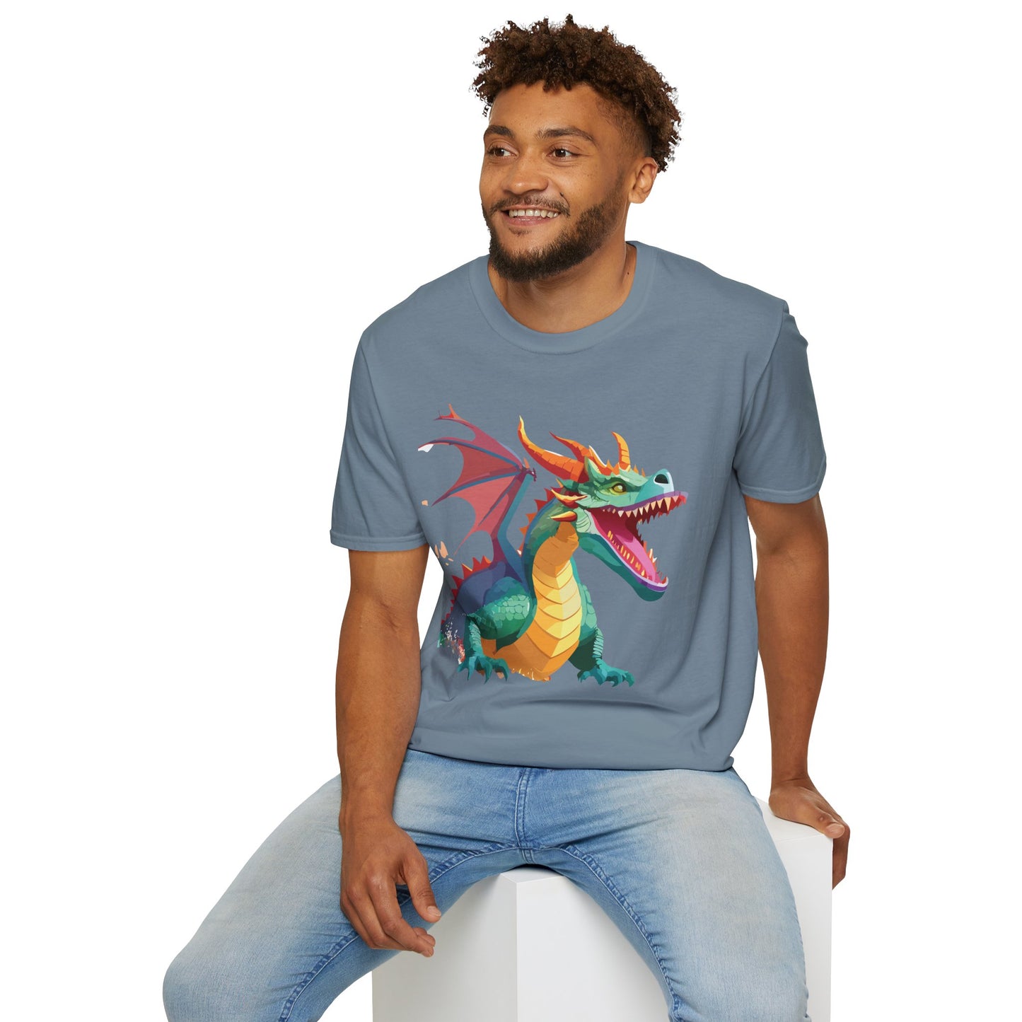 Dragon Graphic T Shirt Unisex Softstyle Cotton Tee Dragon Art Shirt For Men Women