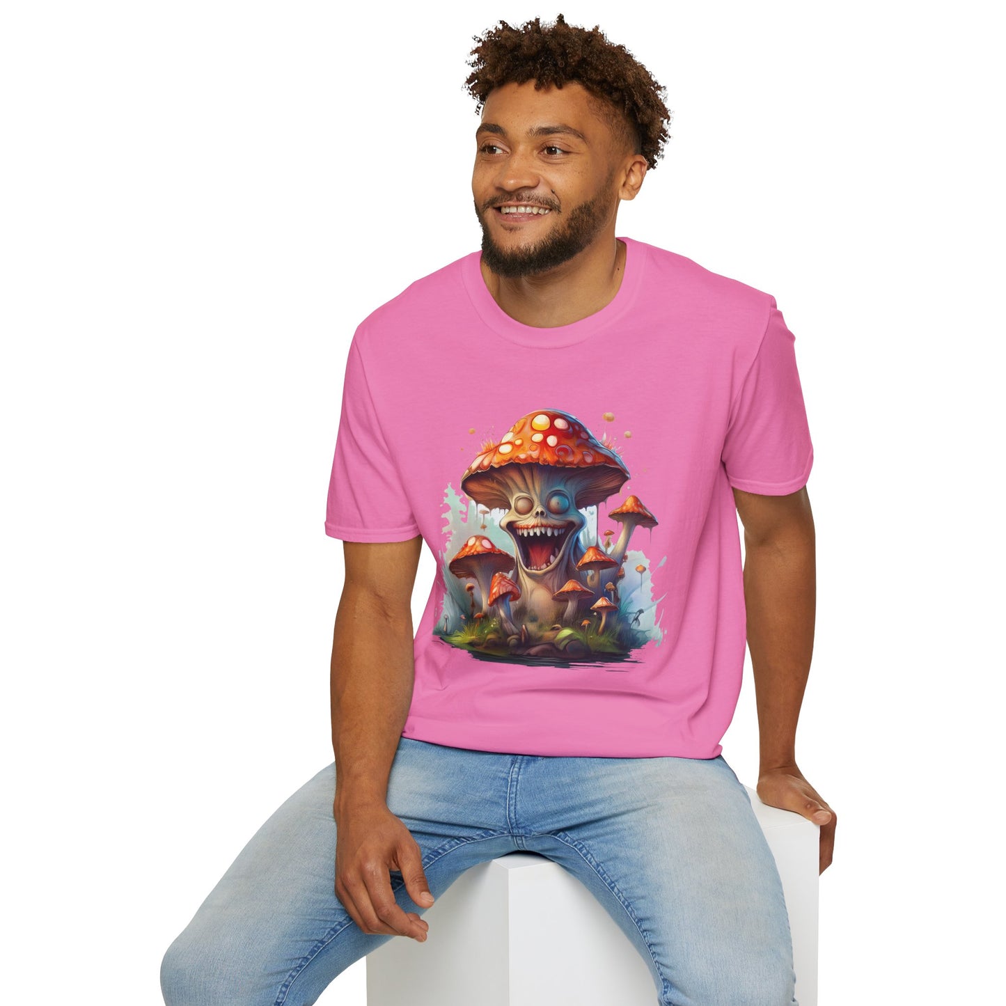 Mashroom Short Sleeve Tee Unisex Funny Mashroom Shirt With Fungus Graphic Gildan Softstyle 64000