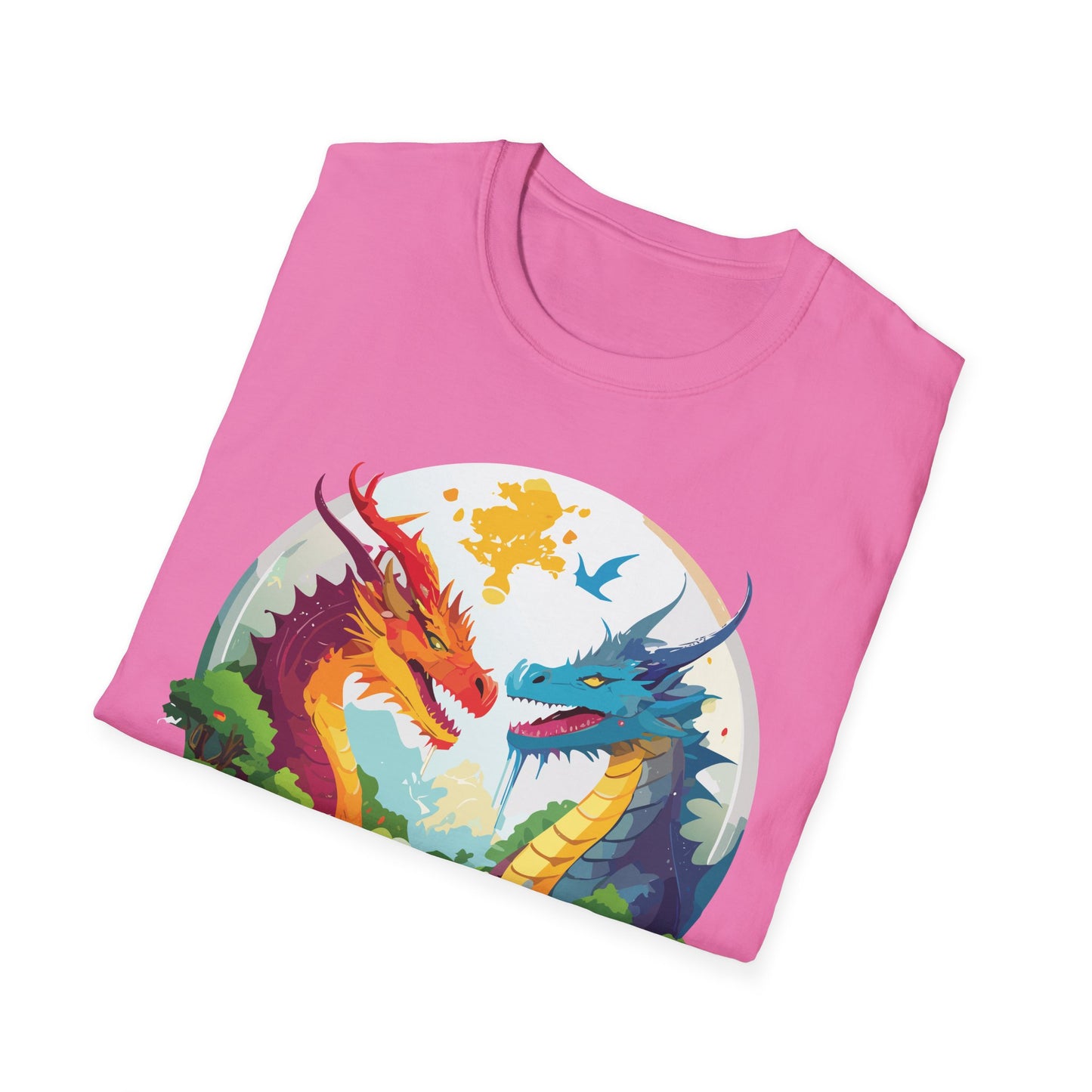 Dragon T Shirt Unisex Gildan Softstyle 64000 100 Percent Cotton Animal Print Tee Artwork