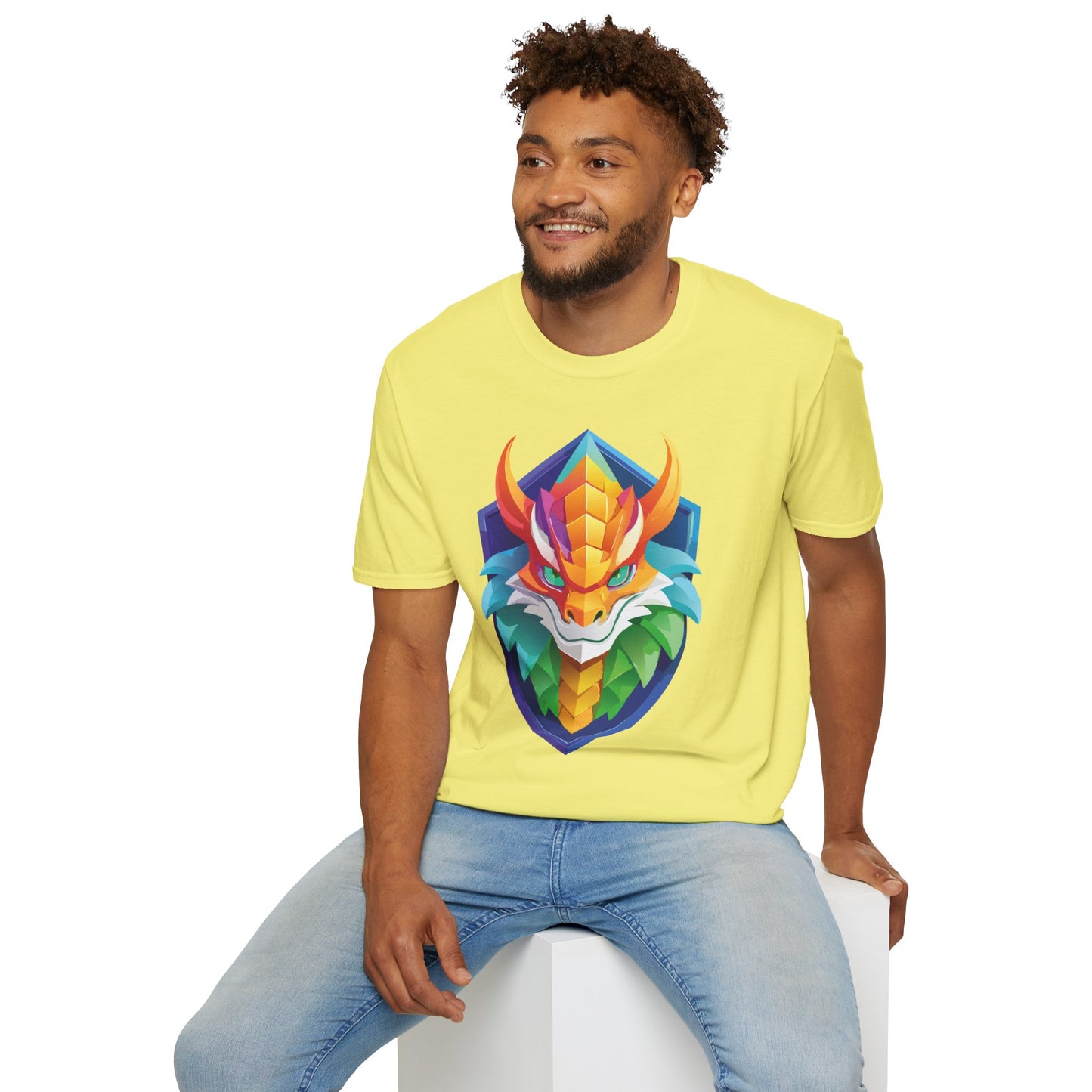 Unisex Dragon T Shirt Softstyle 64000 100 Percent Ring Spun Cotton Comfortable Tee