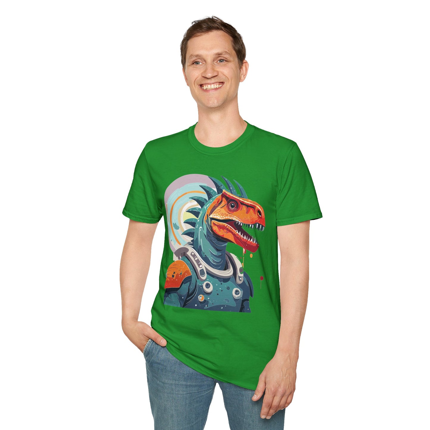 Unisex Gildan Softstyle 64000 Alien T Shirt With Cosmos Space Alien Art Graphic Tee