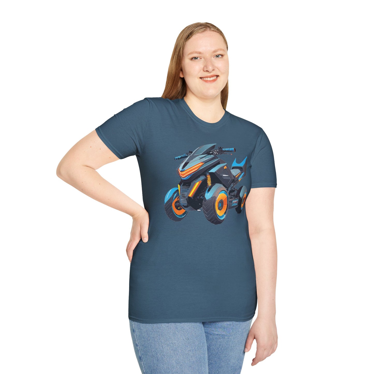 Unisex Motorcycle Art Design T Shirt Softstyle 64000 MTB Graphic Tee For Riders