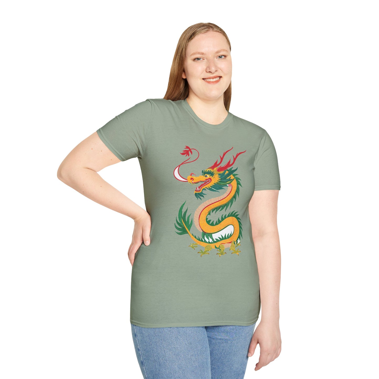 Dragon T Shirt Unisex Dragon Shirt Animal Shirt Gildan Softstyle 64000 100 Percent Cotton Tee