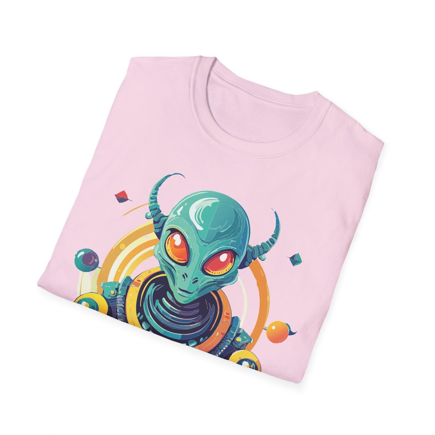 Alien Cosmos T Shirt Unisex Softstyle Cotton Tee With Alien Art Design Premium Comfort