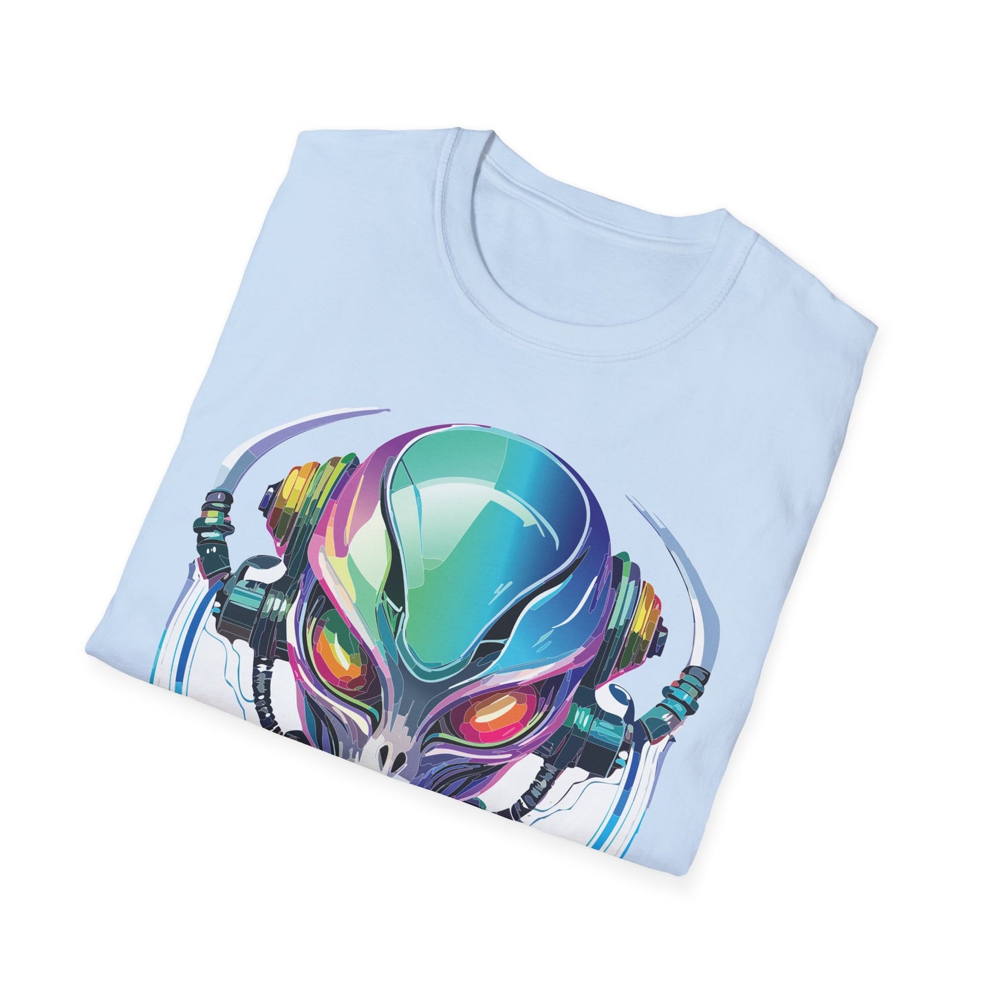 Alien Cosmos T Shirt Unisex Softstyle 64000 Tee With Alien Space Design 100 Percent Ringspun Cotton