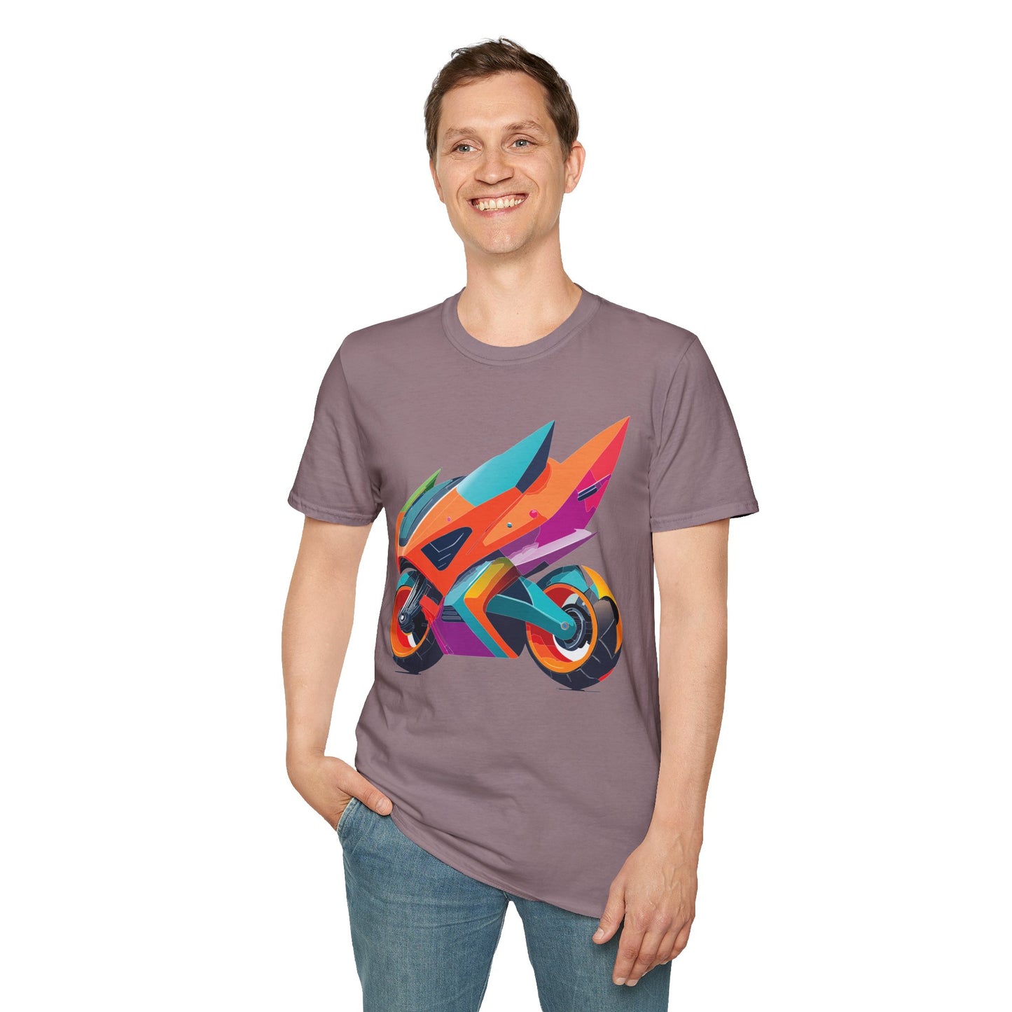 Unisex Bike T Shirt Moto Shirt Motorcycle MTB T Shirt 100 Percent Cotton Softstyle
