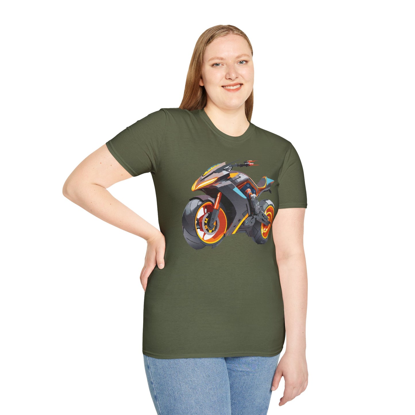 Unisex Bike T Shirt With Motorcycle Graphic MTB Tee Cotton Softstyle Comfort For Riders