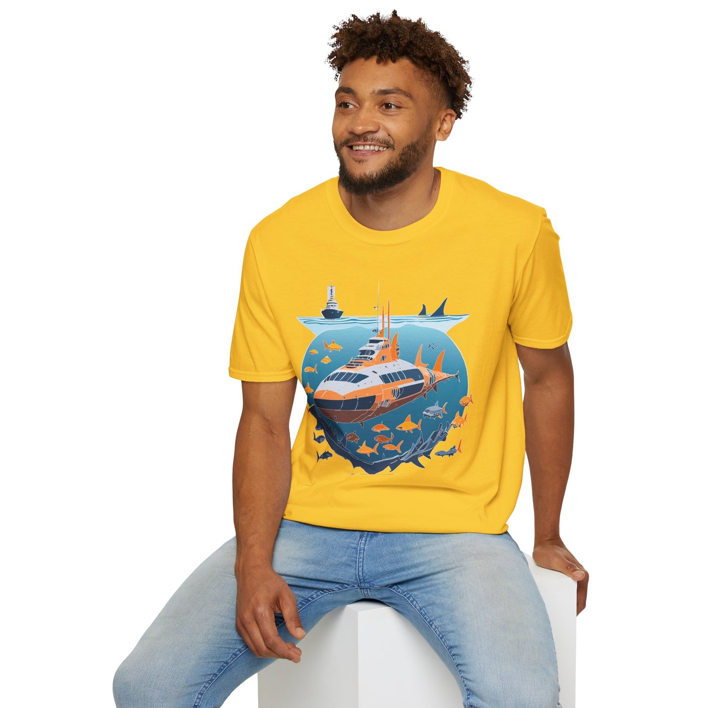 Ocean Tee Shirt, Ocean Shirt, Shirt with Ocean, U boat Tees, Shirt with U-Boat