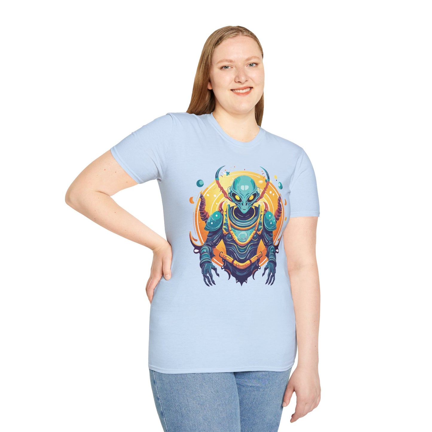 Cosmos Alien T Shirt Unisex Softstyle Short Sleeve Tee With Alien Art Design Artwork