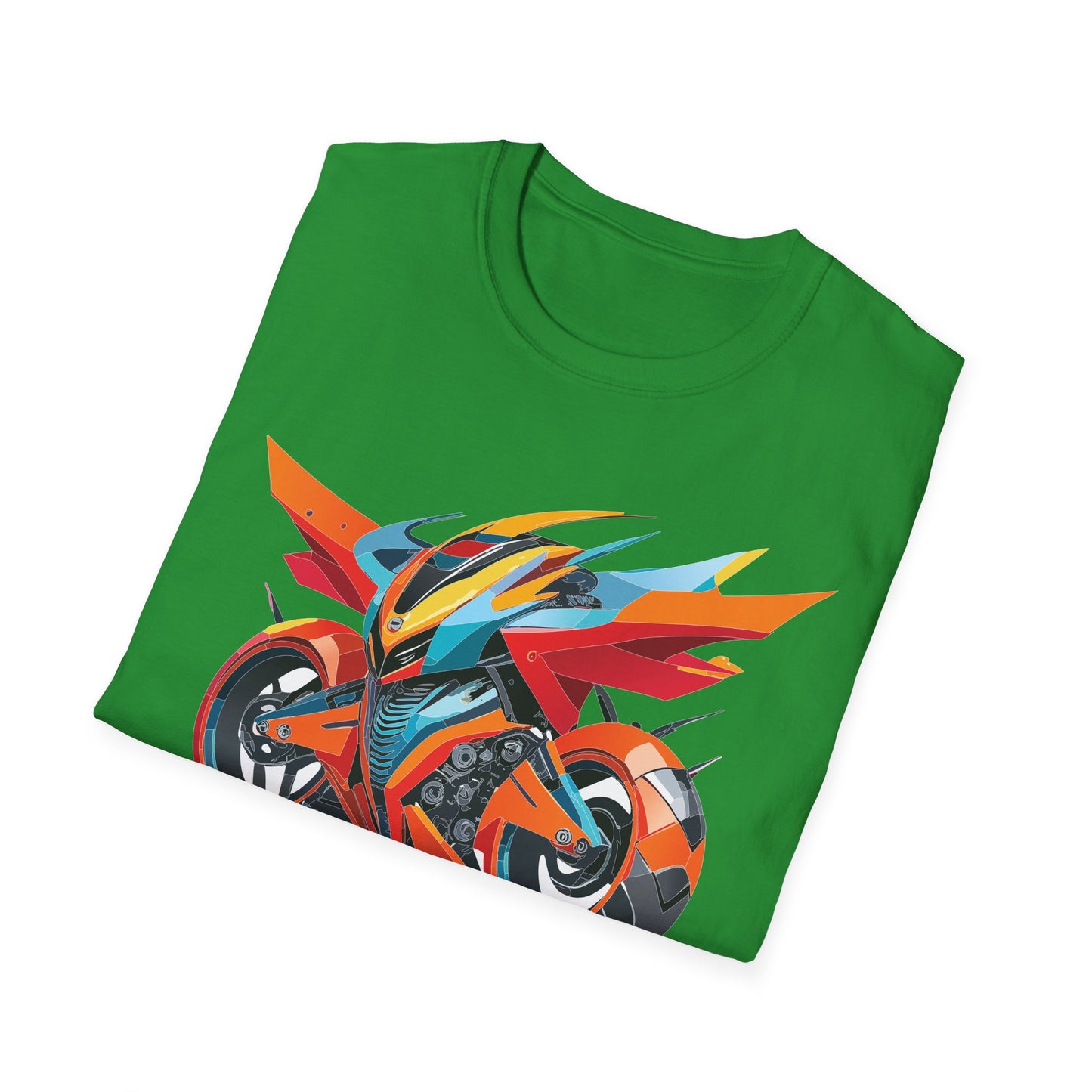 Unisex Bike T Shirt With Motorcycle Art Design Graphic Tee Softstyle 64000 Cotton