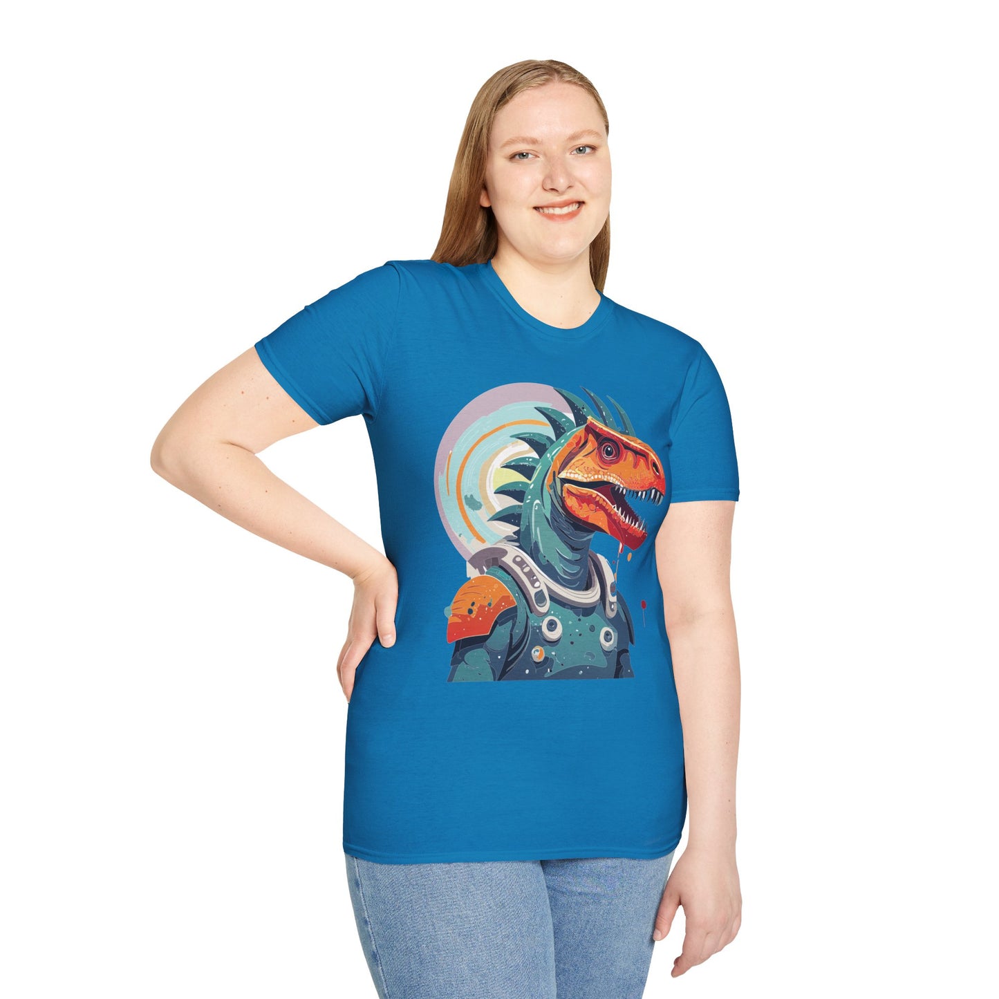 Unisex Gildan Softstyle 64000 Alien T Shirt With Cosmos Space Alien Art Graphic Tee