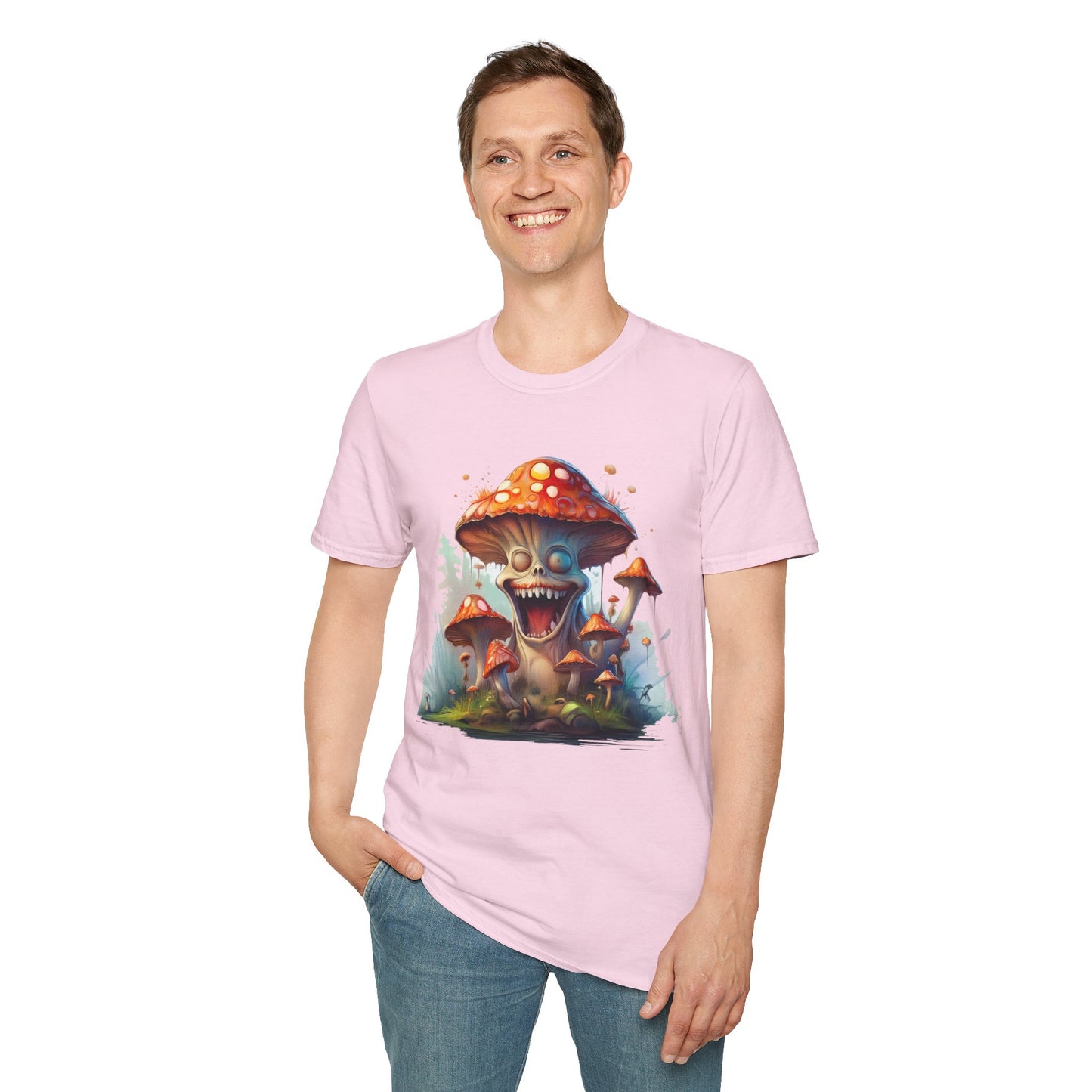 Mashroom Short Sleeve Tee Unisex Funny Mashroom Shirt With Fungus Graphic Gildan Softstyle 64000