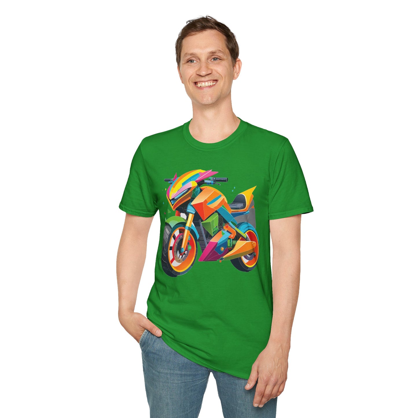 Unisex Bike T Shirt Moto Shirt MTB T Shirt With Art Design Softstyle Cotton Tee For Enthusiasts