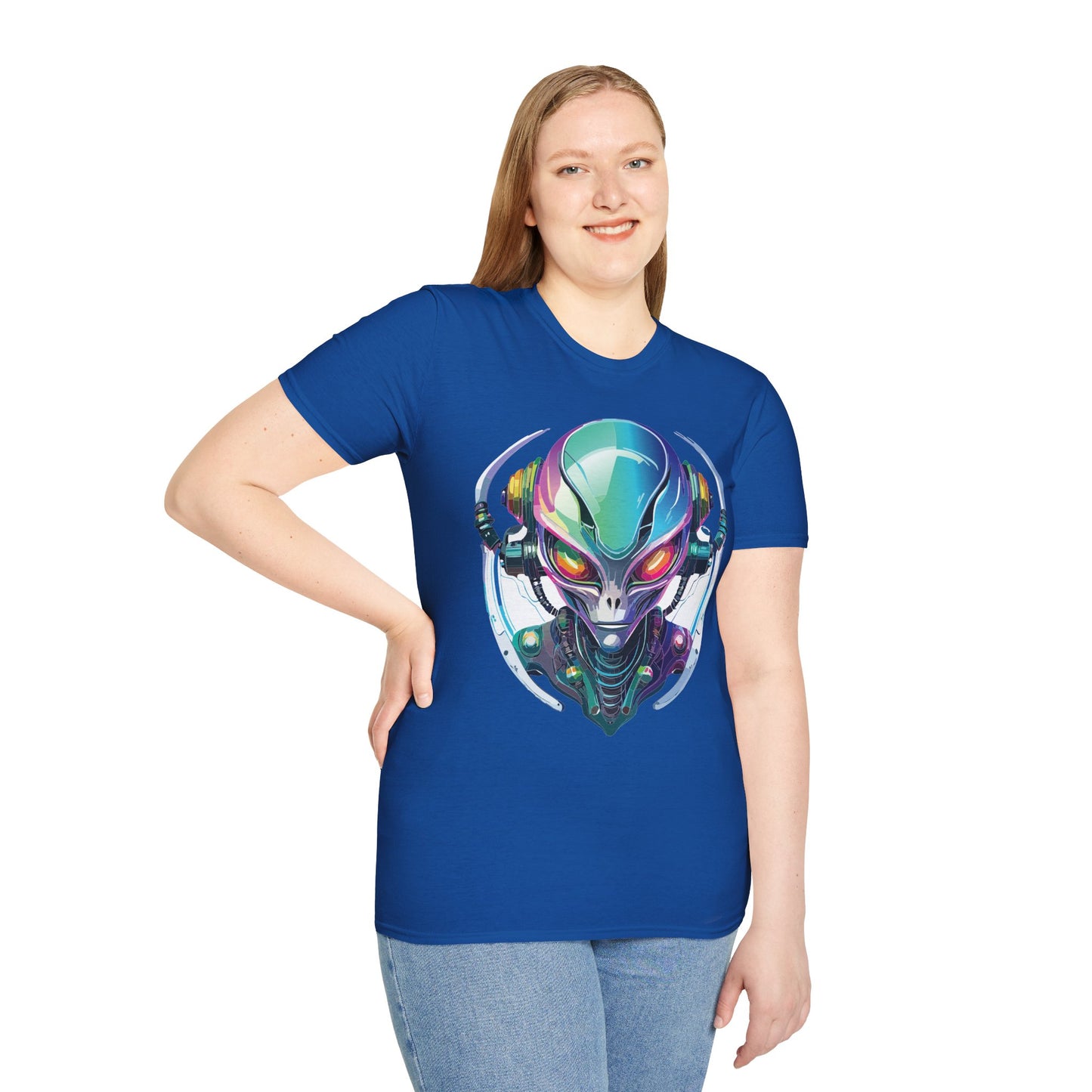 Alien Cosmos T Shirt Unisex Softstyle 64000 Tee With Alien Space Design 100 Percent Ringspun Cotton