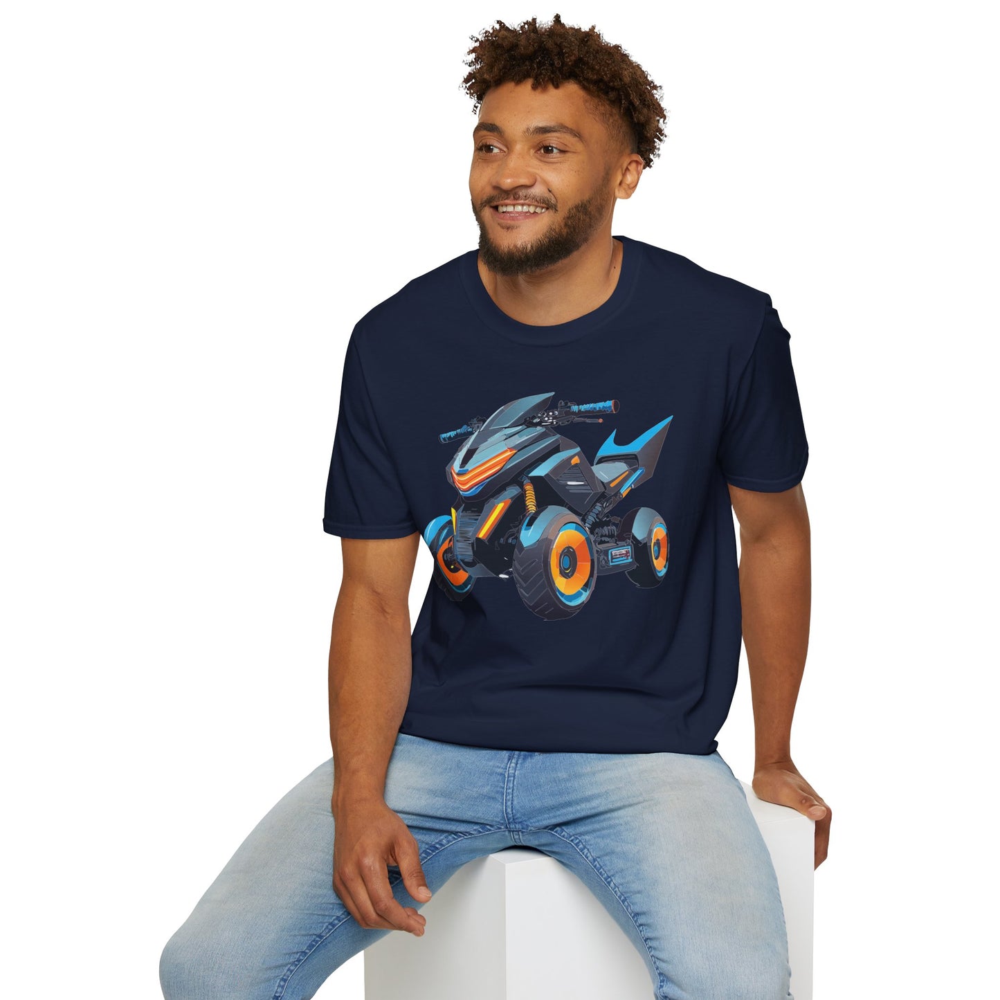 Unisex Motorcycle Art Design T Shirt Softstyle 64000 MTB Graphic Tee For Riders