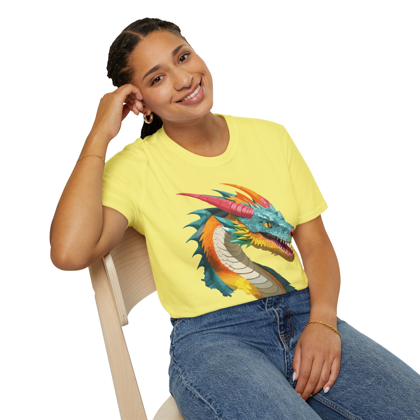 Dragon T Shirt Unisex Softstyle Art Design Tee With Animals Theme Gildan 64000 Premium Quality