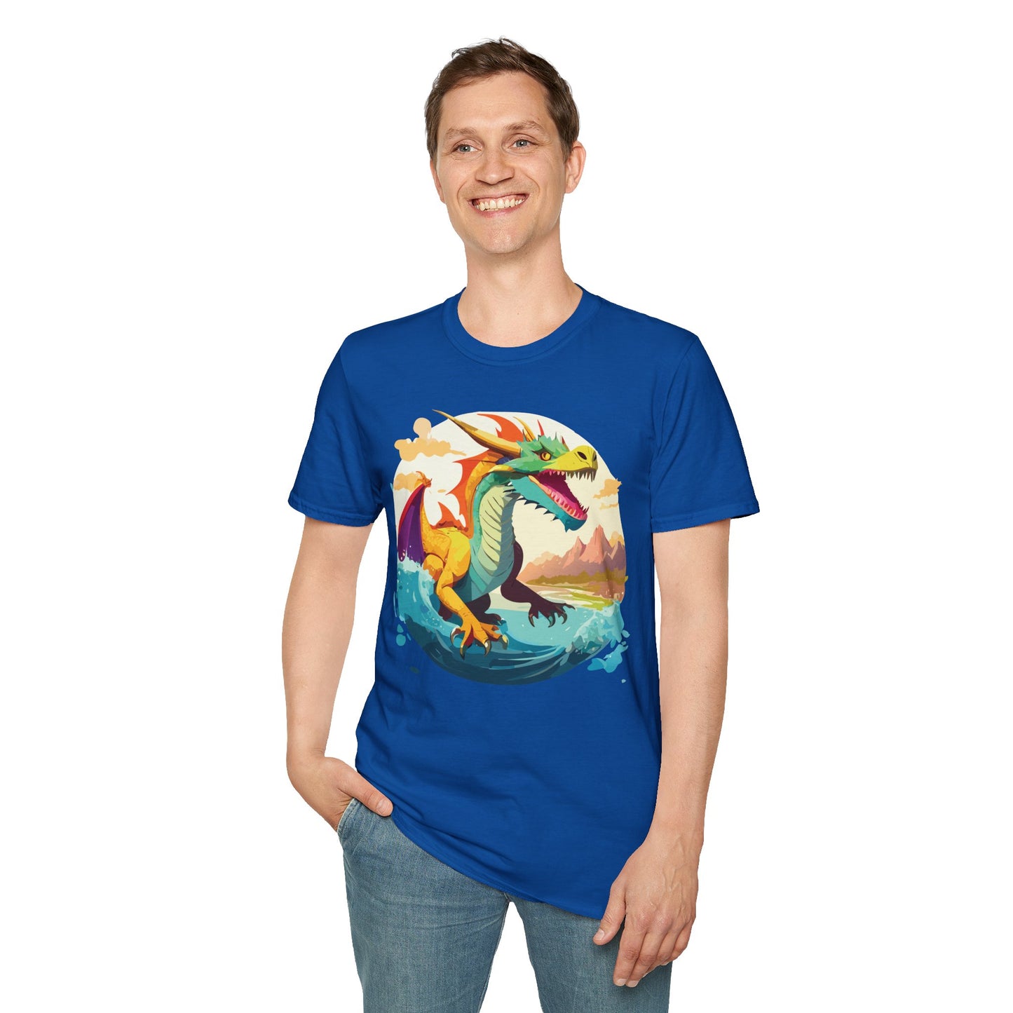 Dragon T Shirt Unisex Animal Print Dragon Shirt Gildan Softstyle Cotton Tee 64000