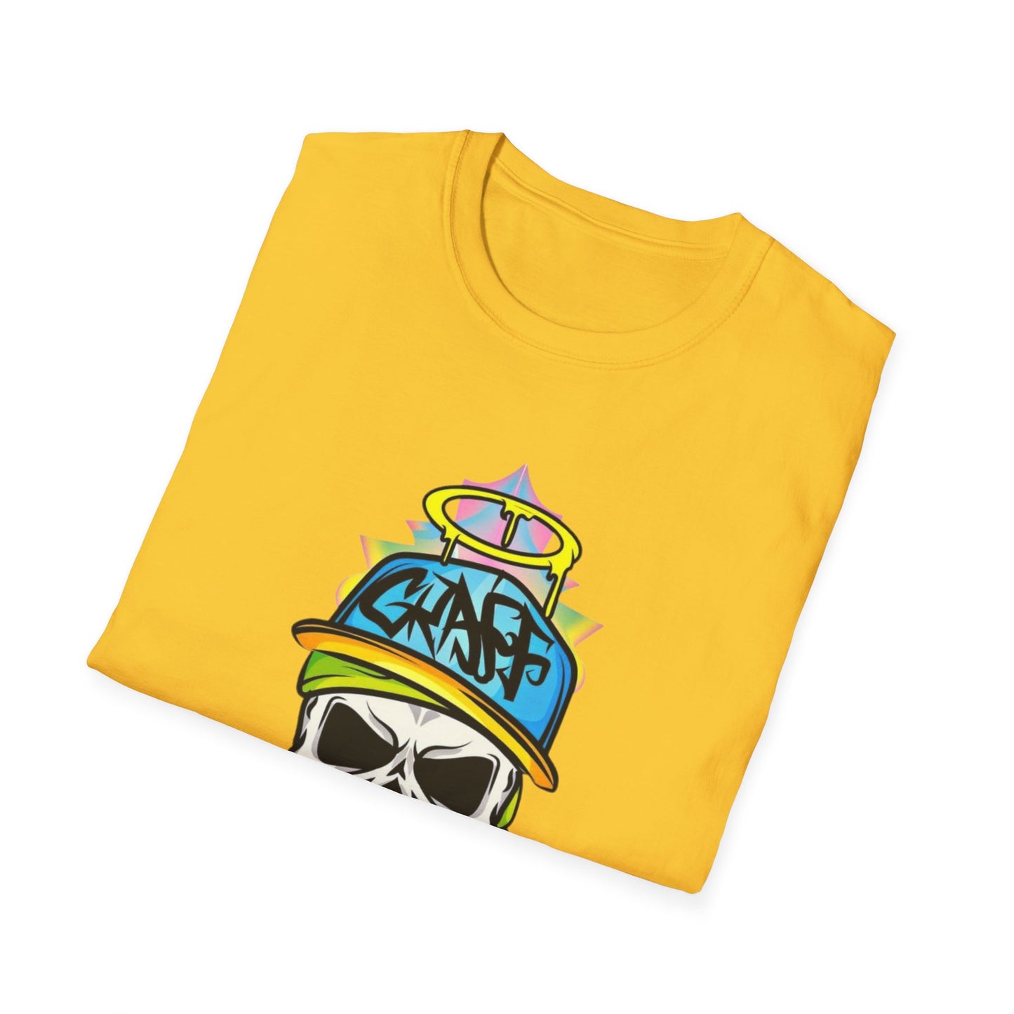 Unisex Skull Graphic Tee Shirt With Skeleton Design Softstyle 64000 100 Percent Ring Spun Cotton
