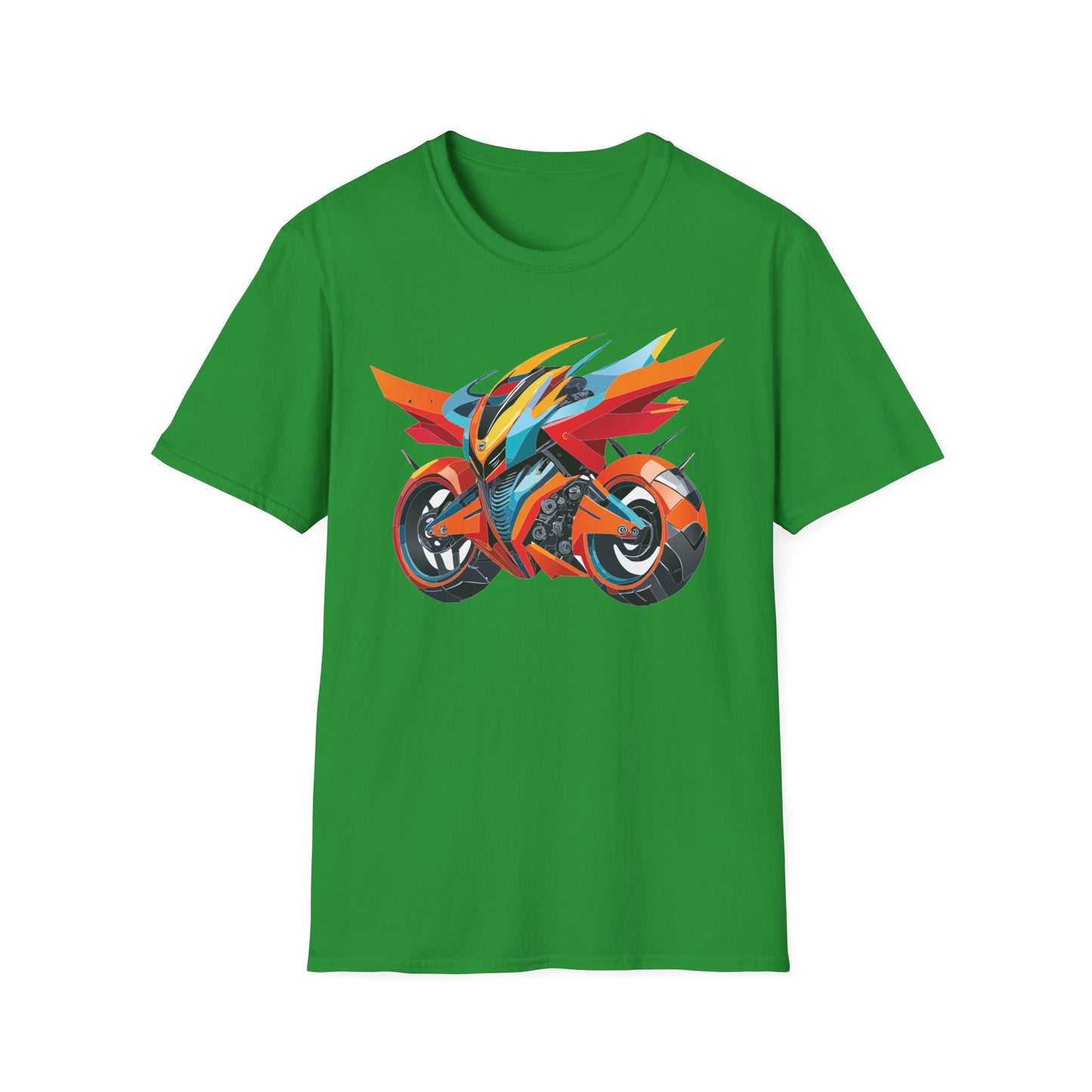 Unisex Bike T Shirt With Motorcycle Art Design Graphic Tee Softstyle 64000 Cotton