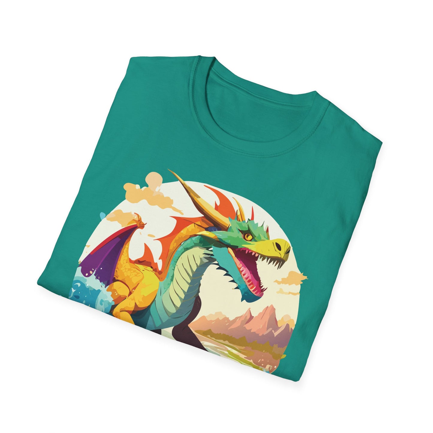 Dragon T Shirt Unisex Animal Print Dragon Shirt Gildan Softstyle Cotton Tee 64000