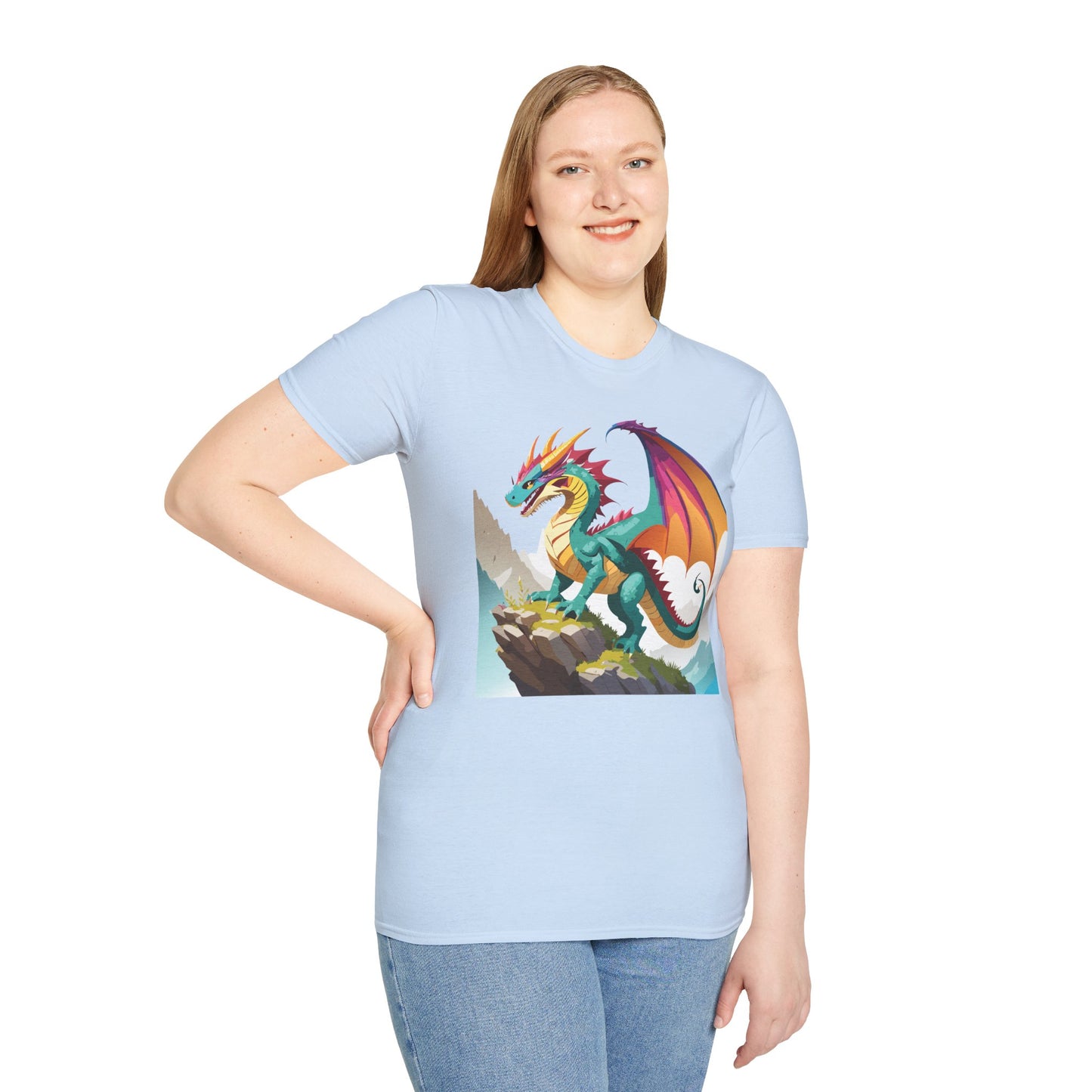 Dragon T Shirt Unisex Dragon Shirt With Animal Art Design Softstyle Cotton Tee Shirt