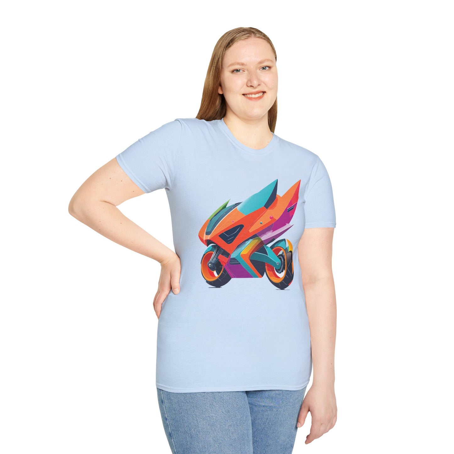 Unisex Bike T Shirt Moto Shirt Motorcycle MTB T Shirt 100 Percent Cotton Softstyle