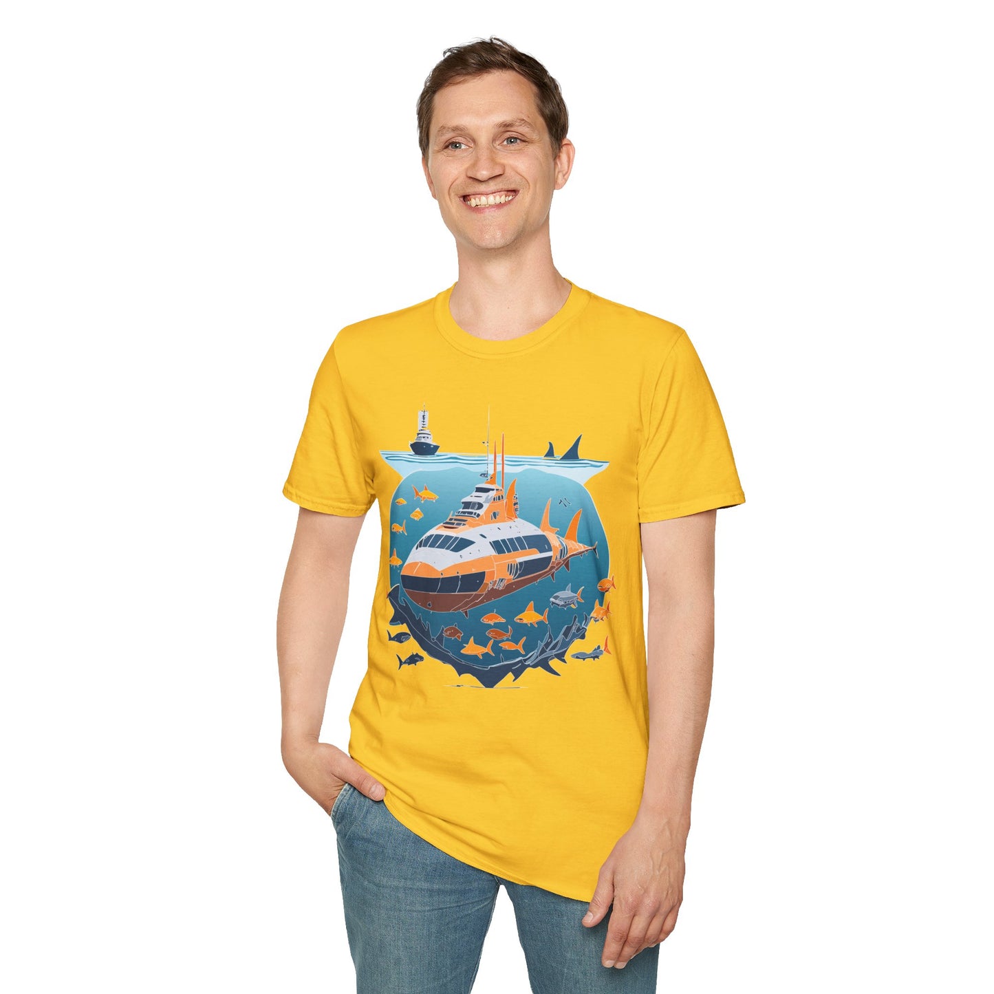 Ocean Tee Shirt, Ocean Shirt, Shirt with Ocean, U boat Tees, Shirt with U-Boat