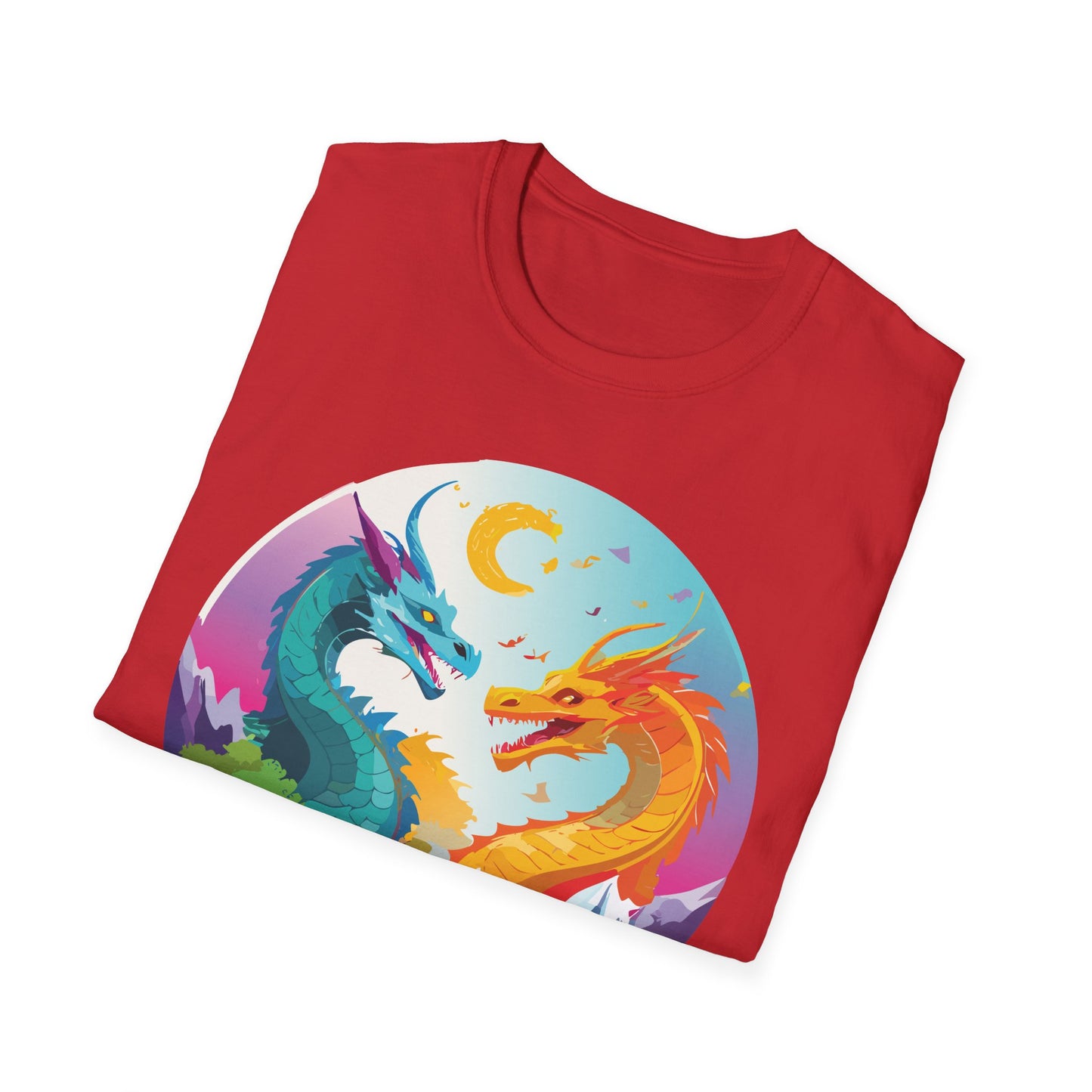 Dragon T Shirt Unisex Gildan Softstyle 64000 Tee Dragon Artwork Animal Print Shirt