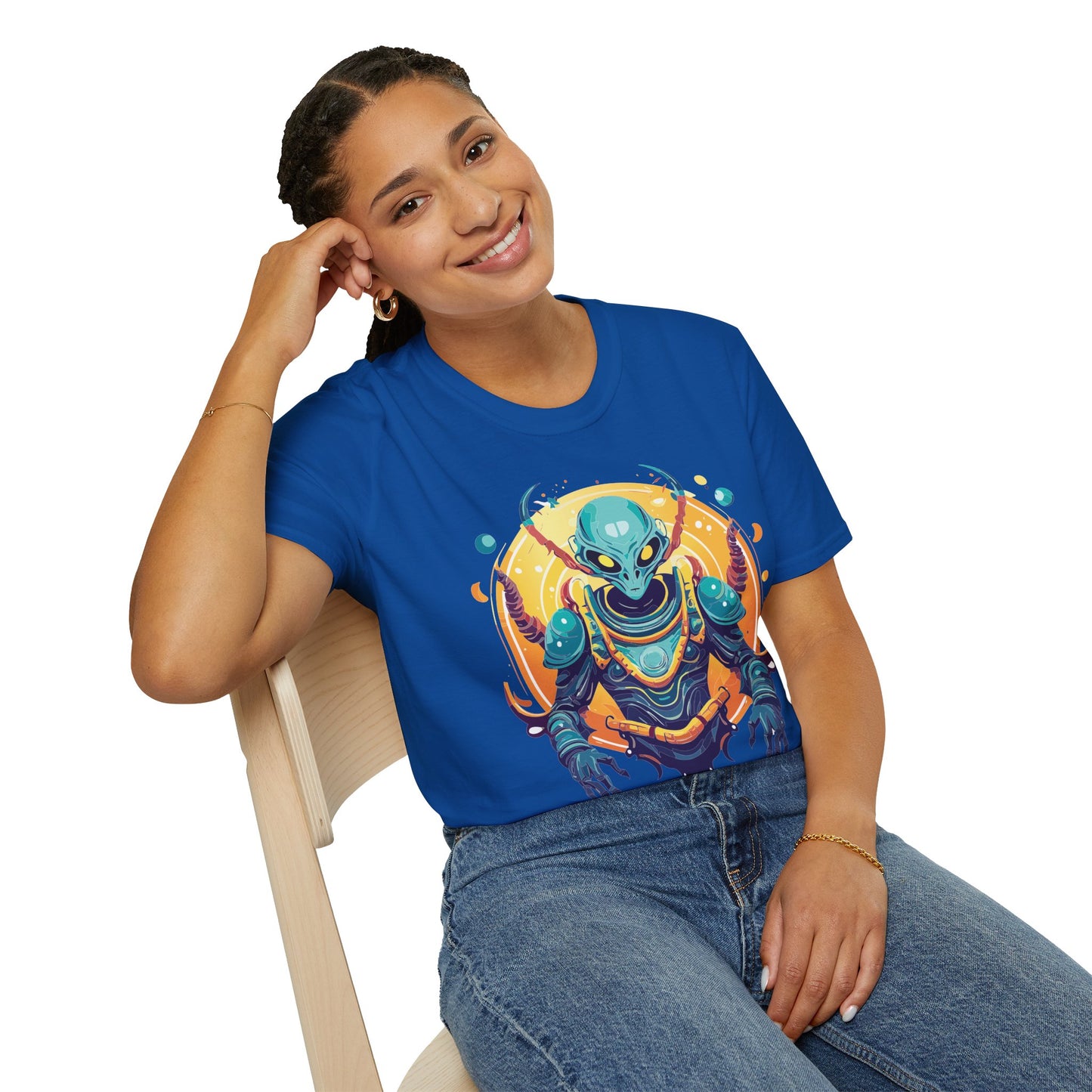 Cosmos Alien T Shirt Unisex Softstyle Short Sleeve Tee With Alien Art Design Artwork