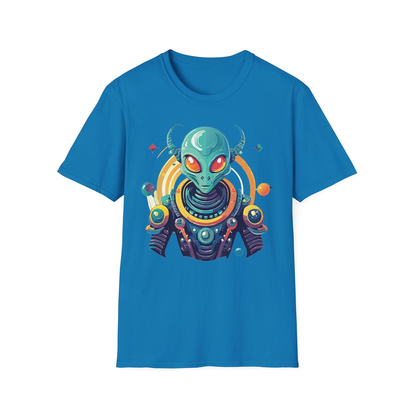 Alien Cosmos T Shirt Unisex Softstyle Cotton Tee With Alien Art Design Premium Comfort