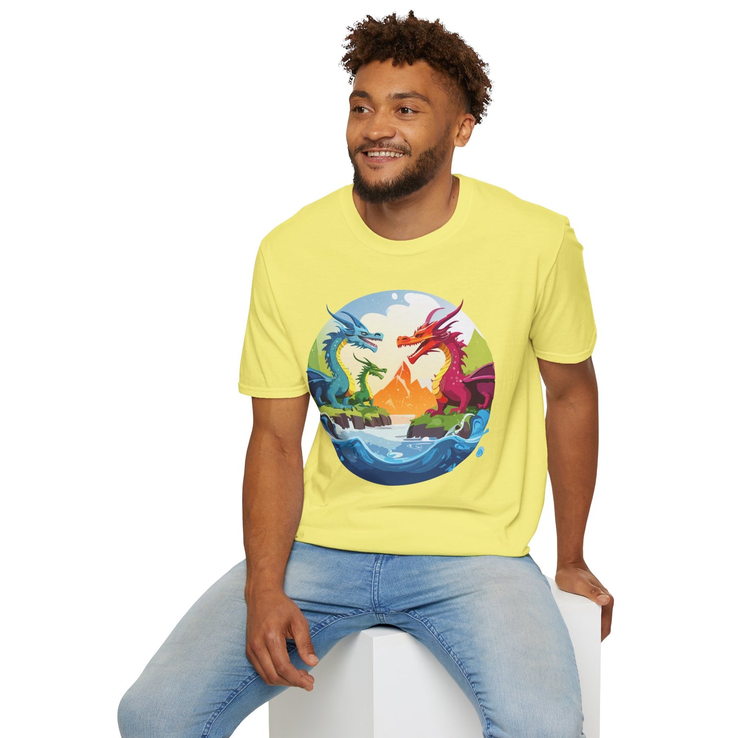 Dragon T Shirt Unisex Dragon Tee 100 Percent Ring Spun Cotton Softstyle Comfort Fit