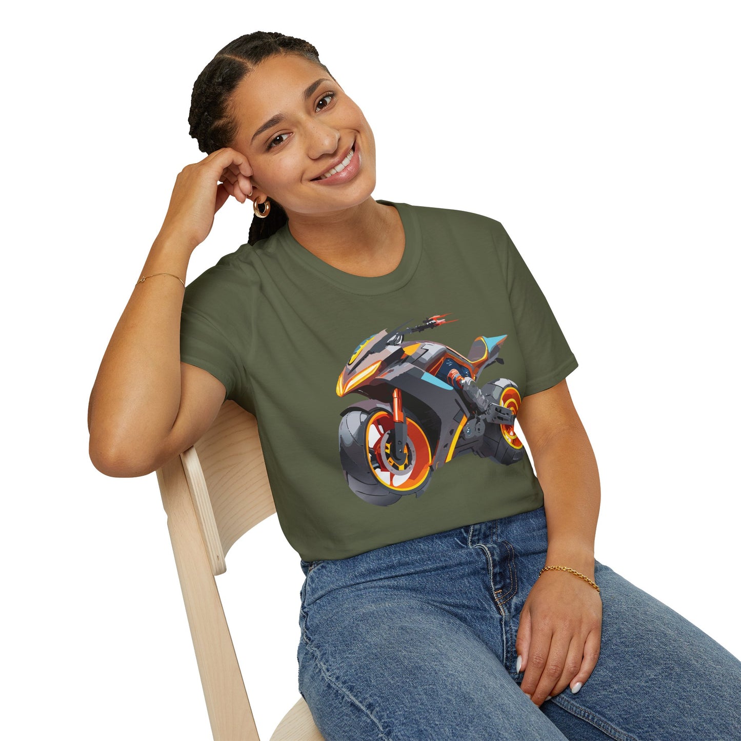 Unisex Bike T Shirt With Motorcycle Graphic MTB Tee Cotton Softstyle Comfort For Riders