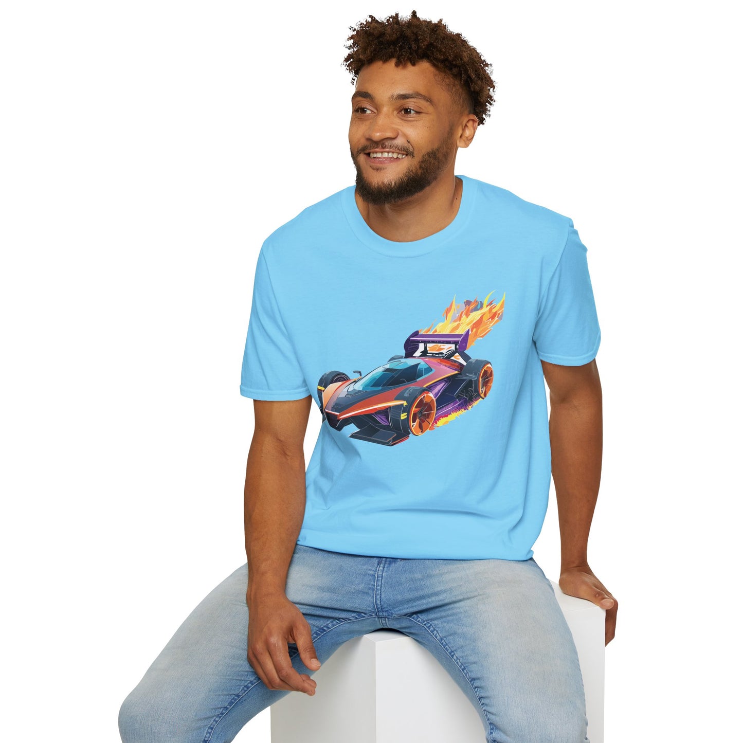 Unisex Car T Shirt Hot Wheels Graphic Tee Car Shirt Gildan Softstyle 64000 Cotton Tee