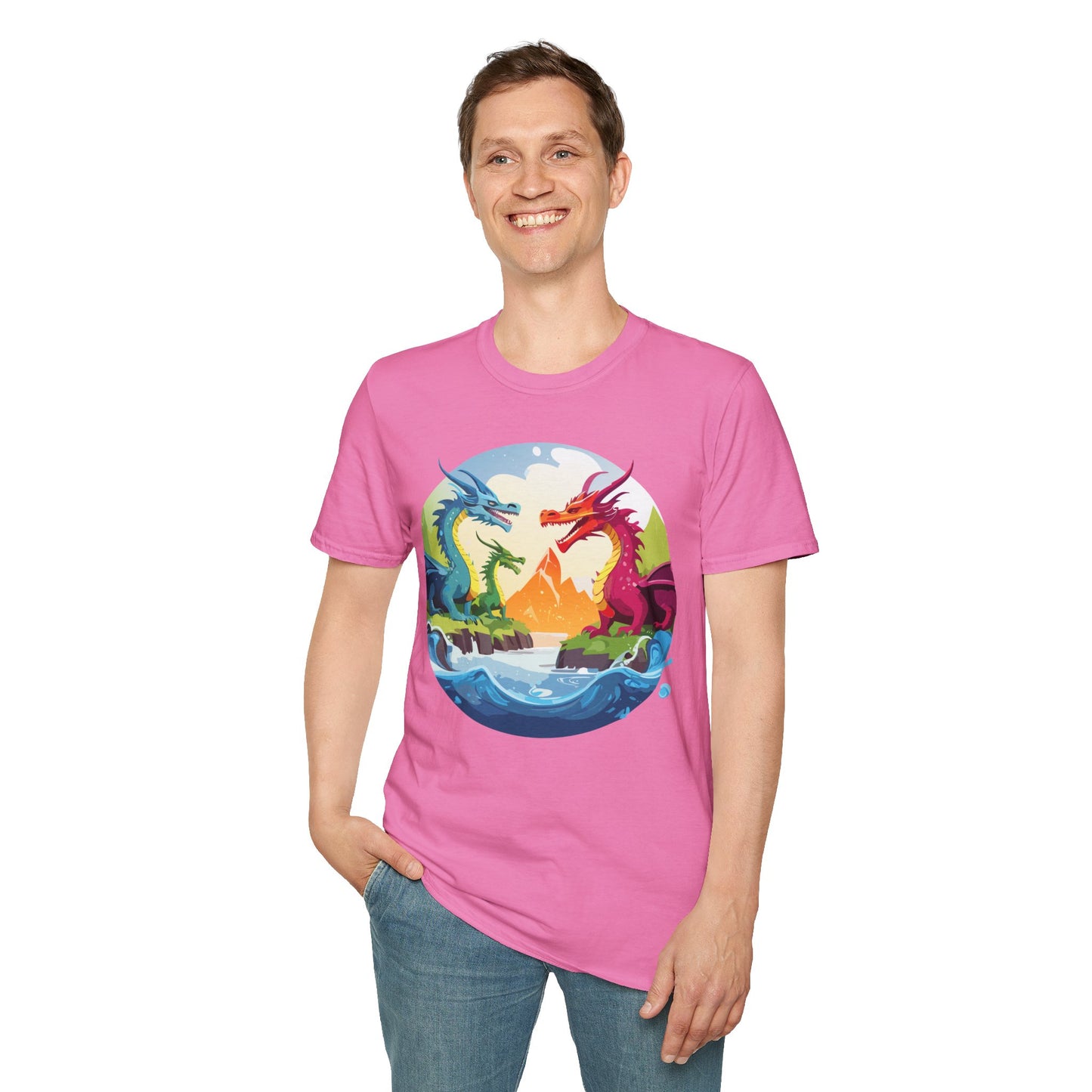 Dragon T Shirt Unisex Dragon Tee 100 Percent Ring Spun Cotton Softstyle Comfort Fit