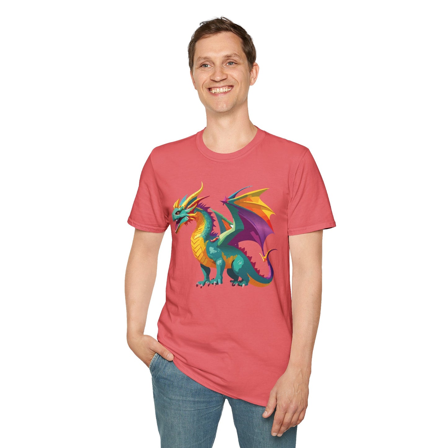 Dragon T Shirt Unisex Short Sleeve Art Design Gildan Softstyle Cotton Tee For Animal Lovers