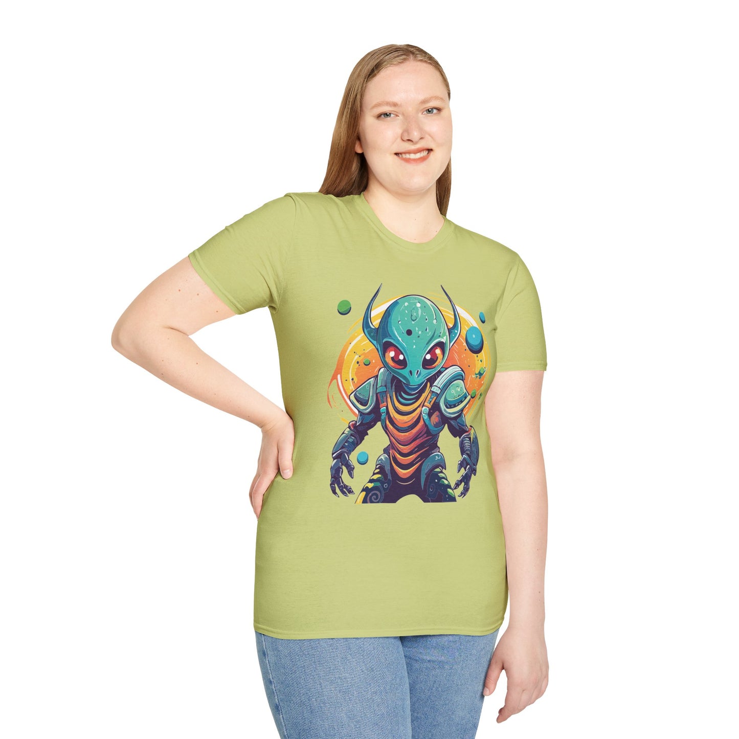 Alien Cosmos Shirt Unisex Softstyle Tee With Alien Art Design Space Theme Graphic Tee