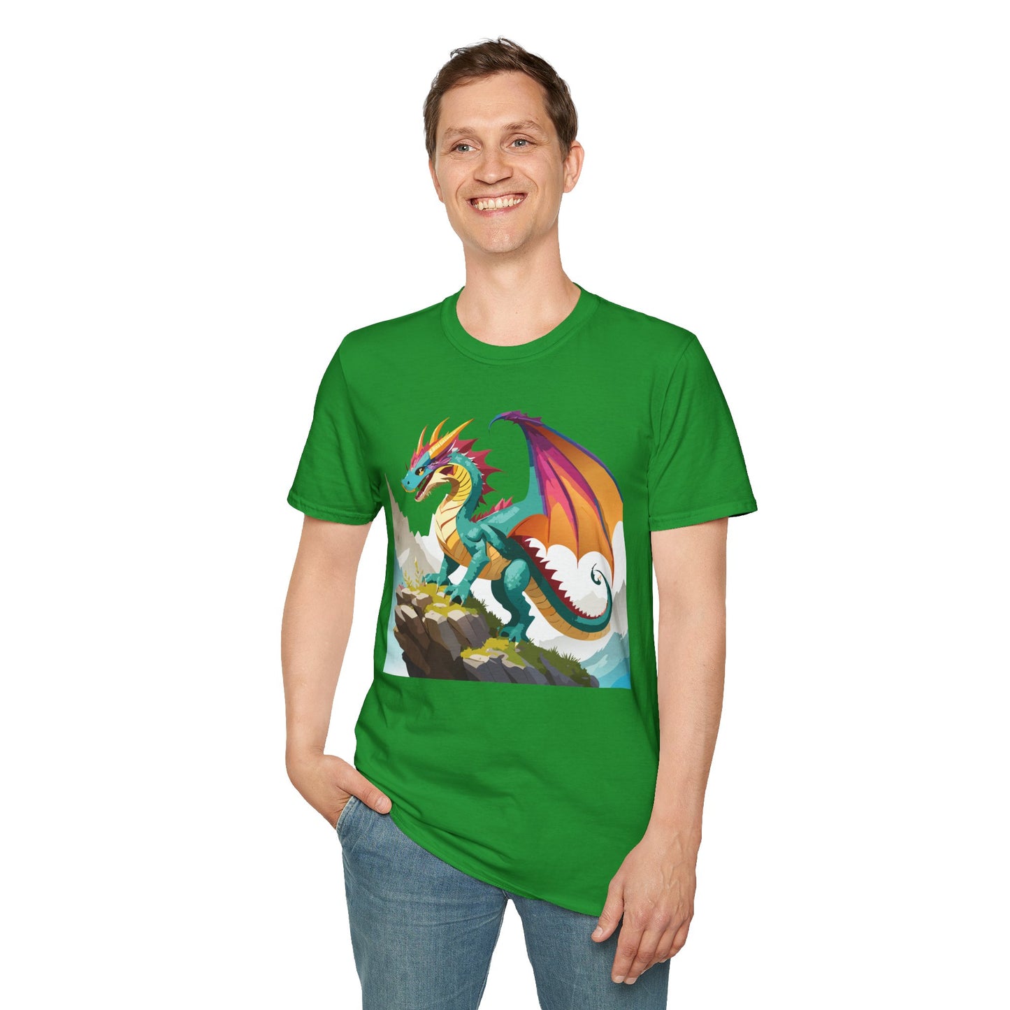 Dragon T Shirt Unisex Dragon Shirt With Animal Art Design Softstyle Cotton Tee Shirt