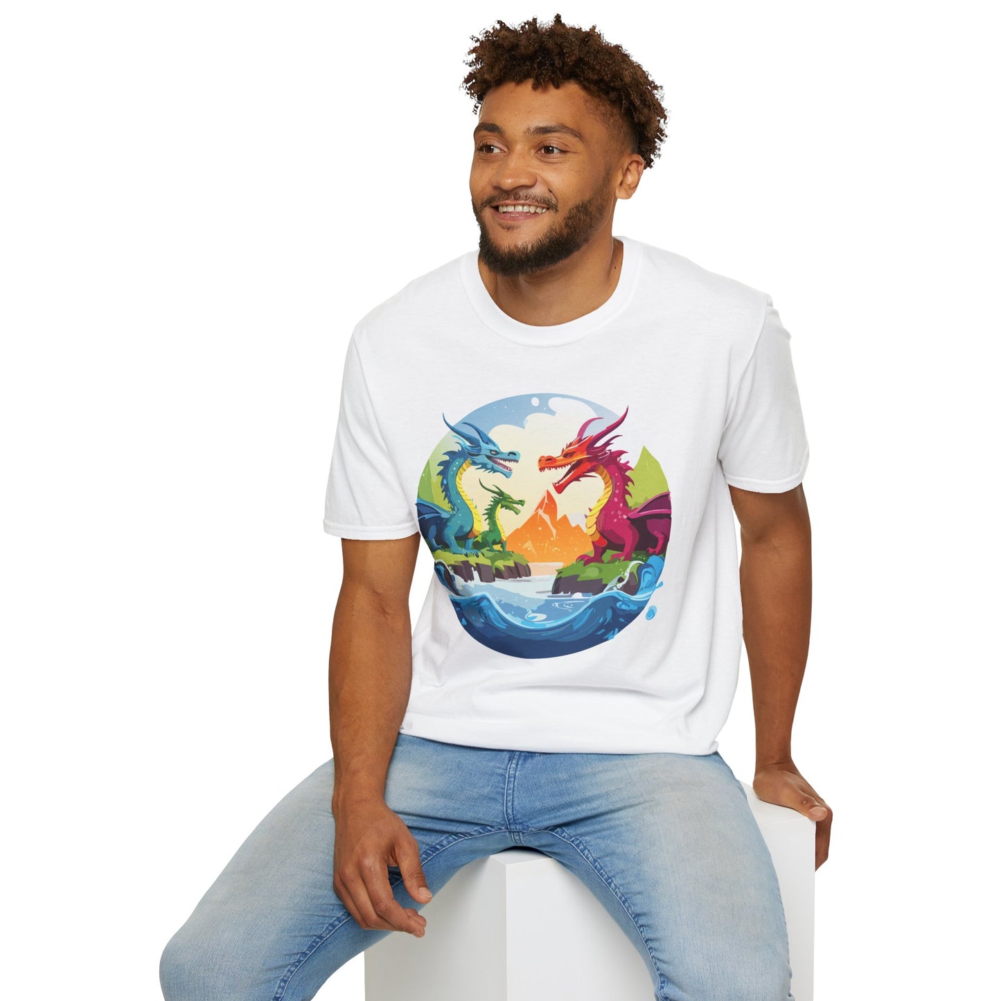 Dragon T Shirt Unisex Dragon Tee 100 Percent Ring Spun Cotton Softstyle Comfort Fit