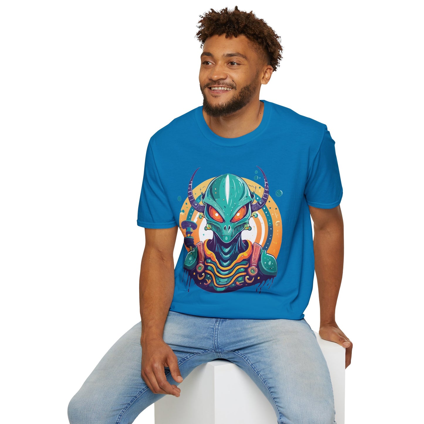 Alien T Shirt Cosmos Shirt Unisex Softstyle Tee 100 Percent Ring Spun Cotton Short Sleeve