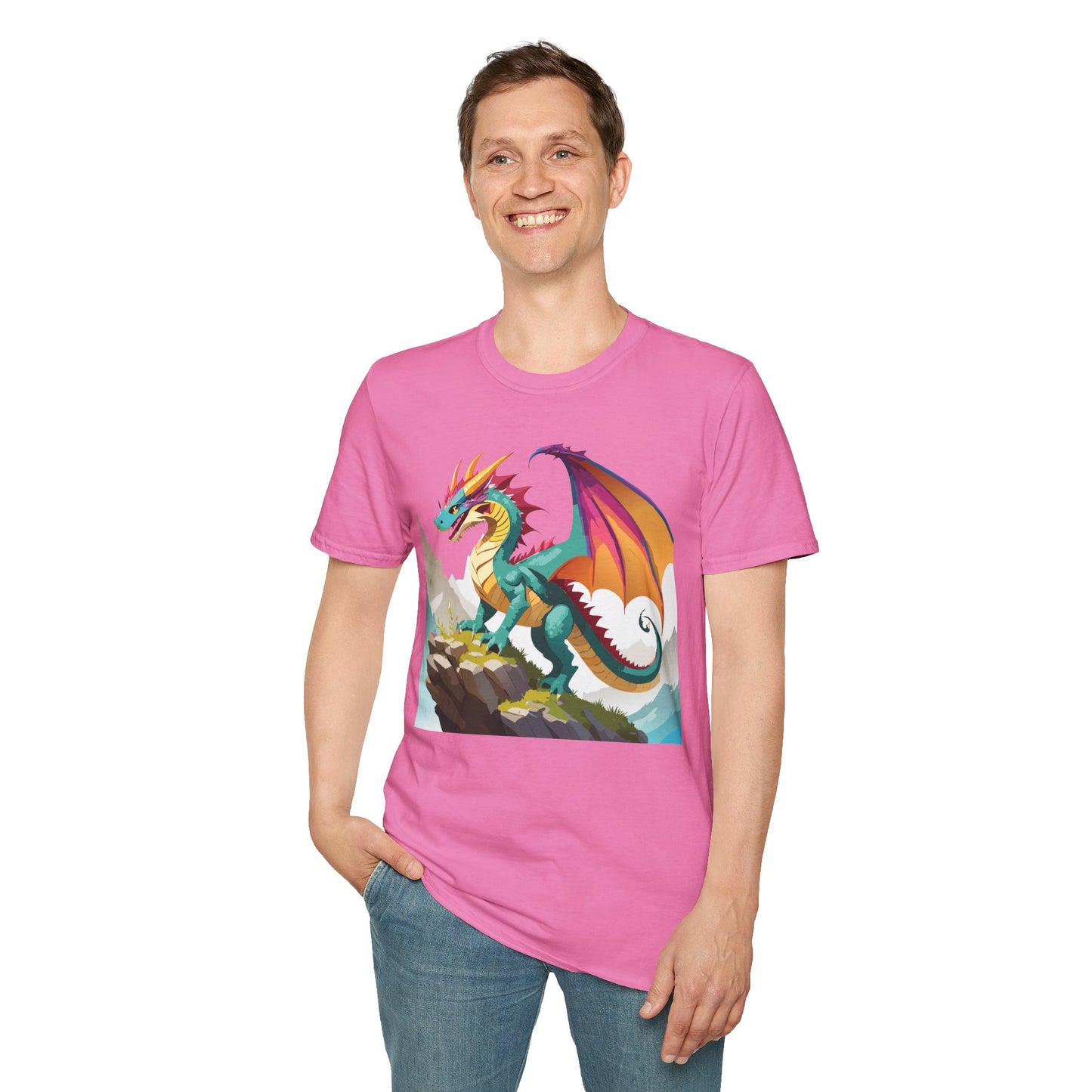Dragon T Shirt Unisex Dragon Shirt With Animal Art Design Softstyle Cotton Tee Shirt