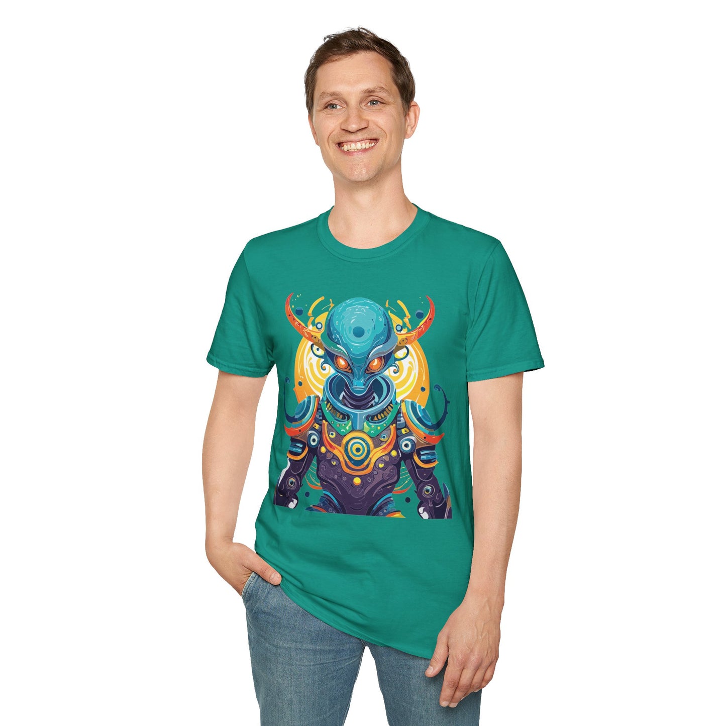 Alien T Shirt Cosmos Shirt Unisex Short Sleeve Tee With Alien Art Design Ring Spun Cotton