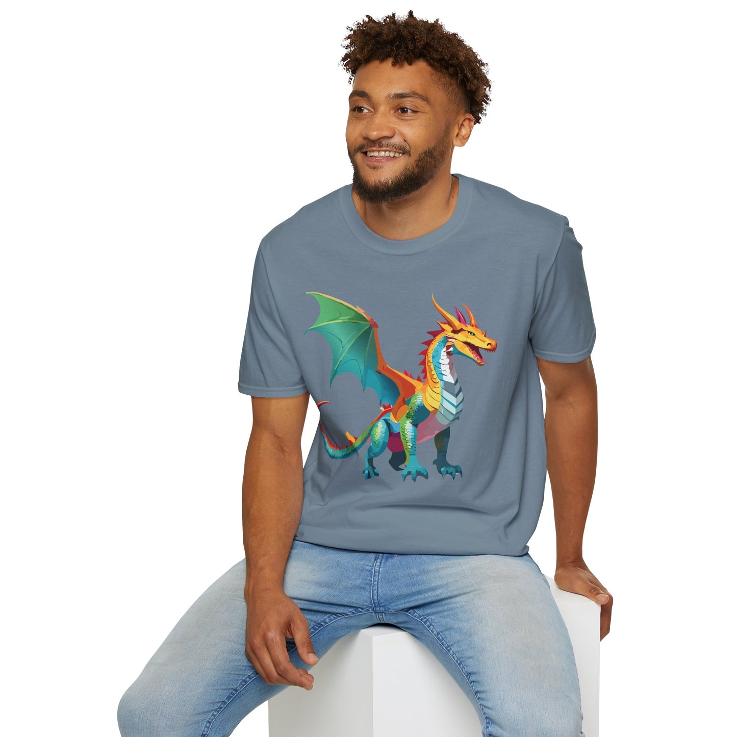 Dragon T Shirt Unisex Animal Design Tee Softstyle Gildan 64000 100 Percent Ring Spun Cotton