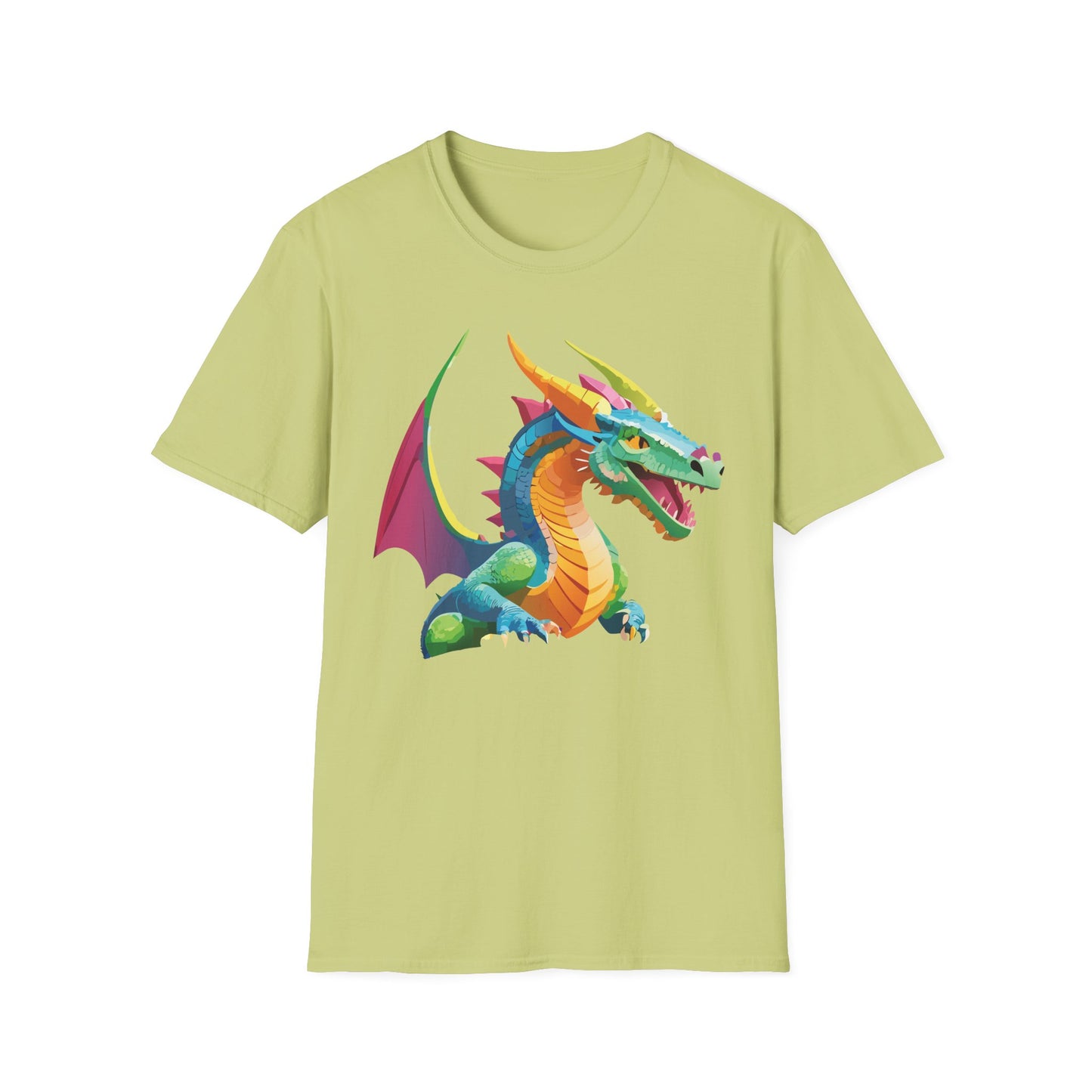 Unisex Dragon Graphic Tee Softstyle Short Sleeve T Shirt Made From Ring Spun Cotton