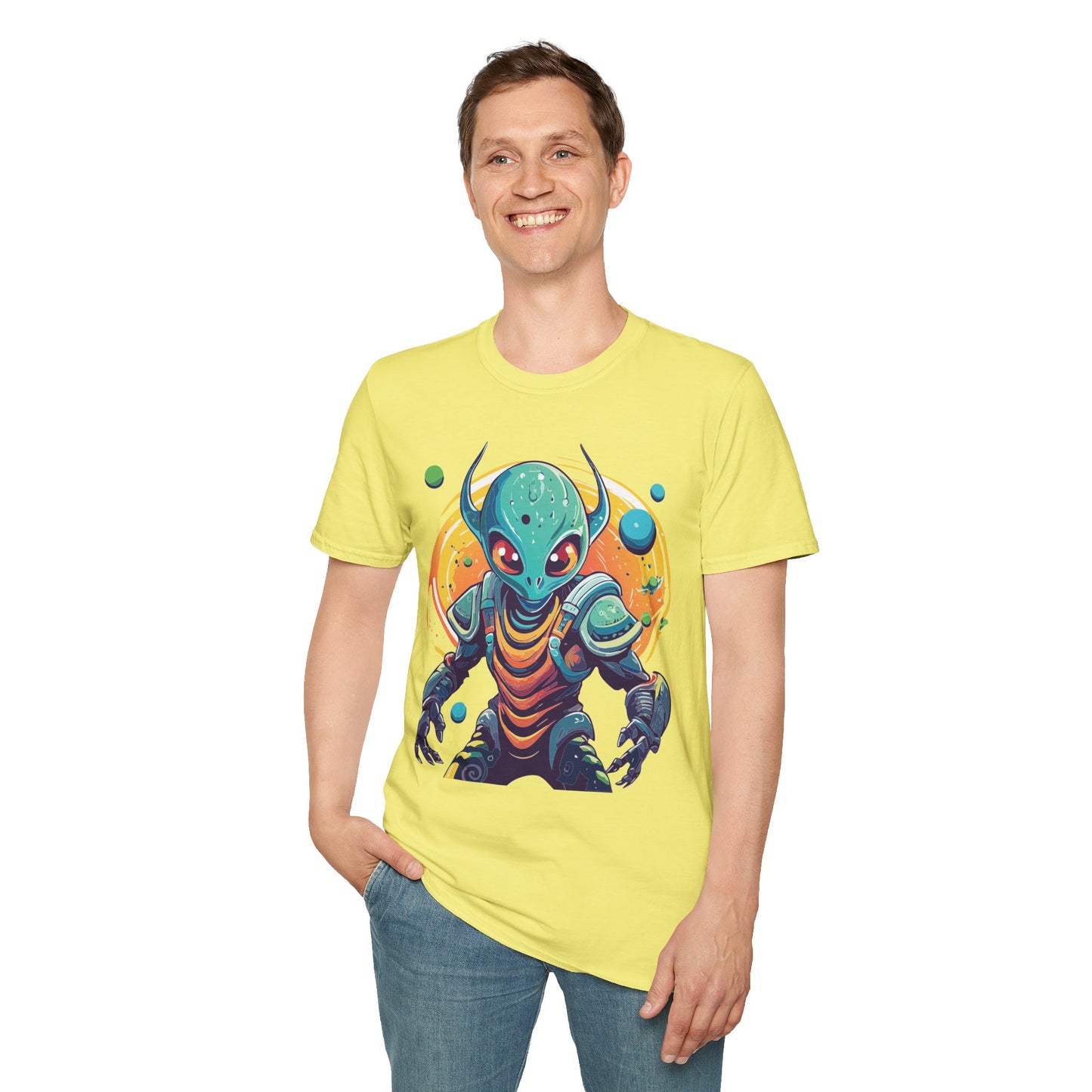 Alien Cosmos Shirt Unisex Softstyle Tee With Alien Art Design Space Theme Graphic Tee